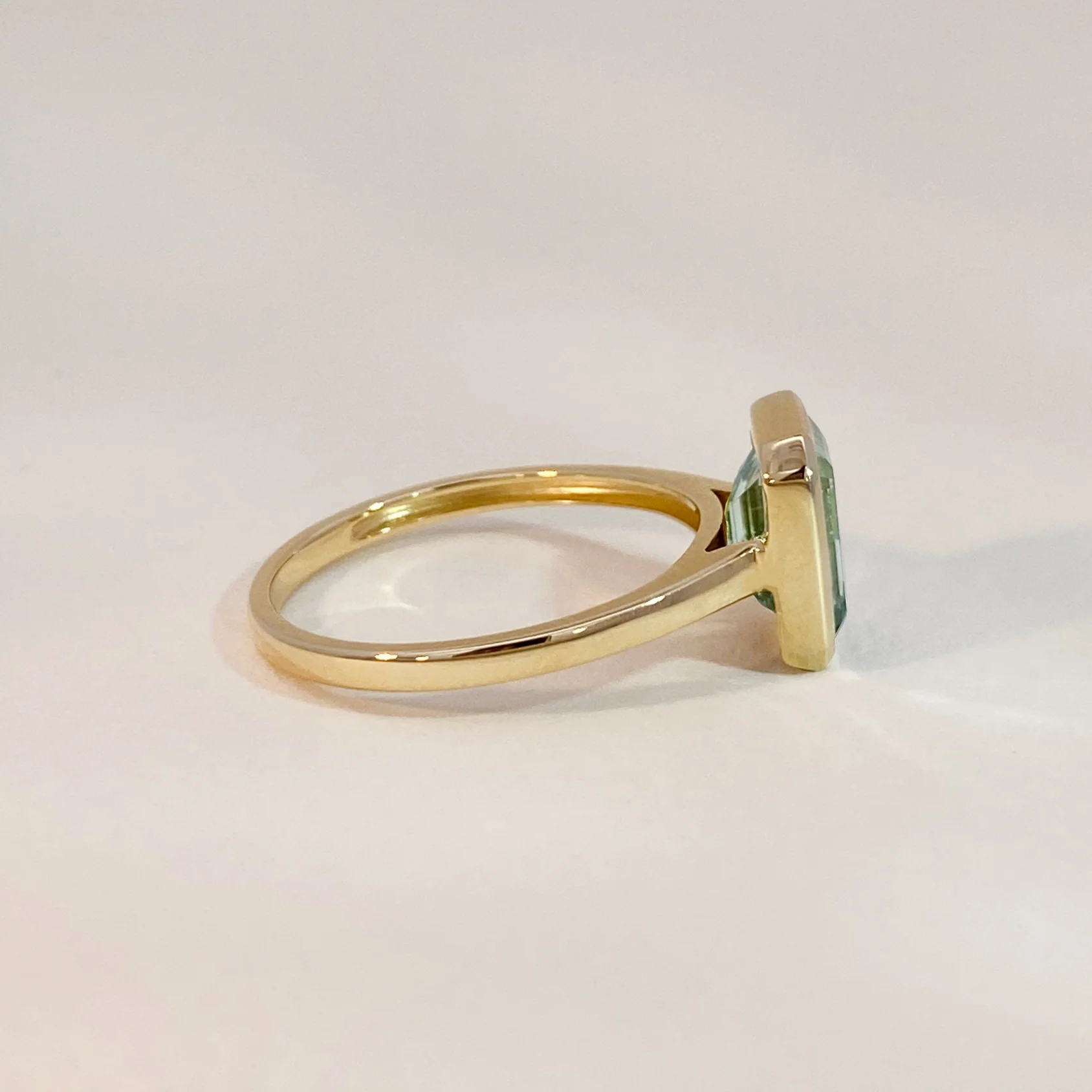 Green Amethyst Bezel Ring - Image 5