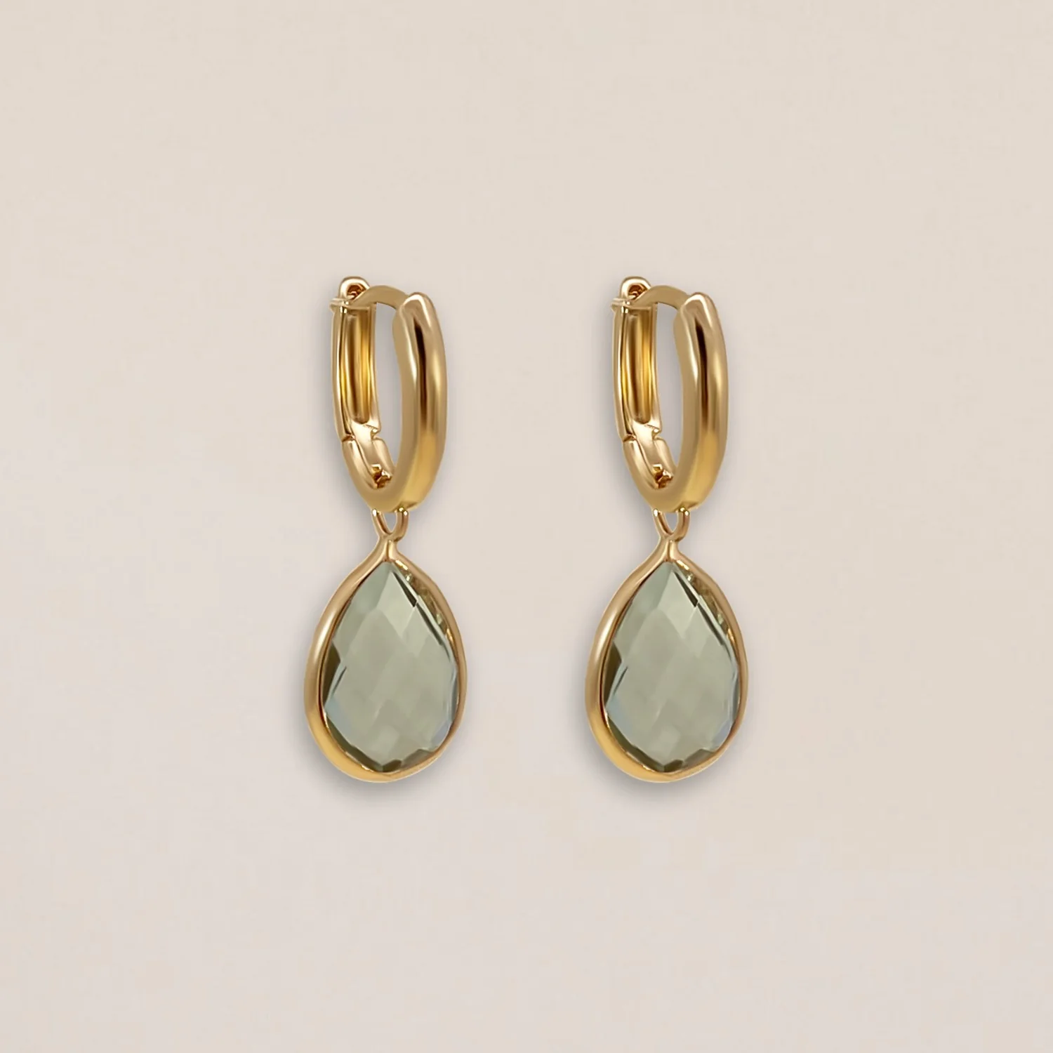 Green Amethyst Drop Earrings