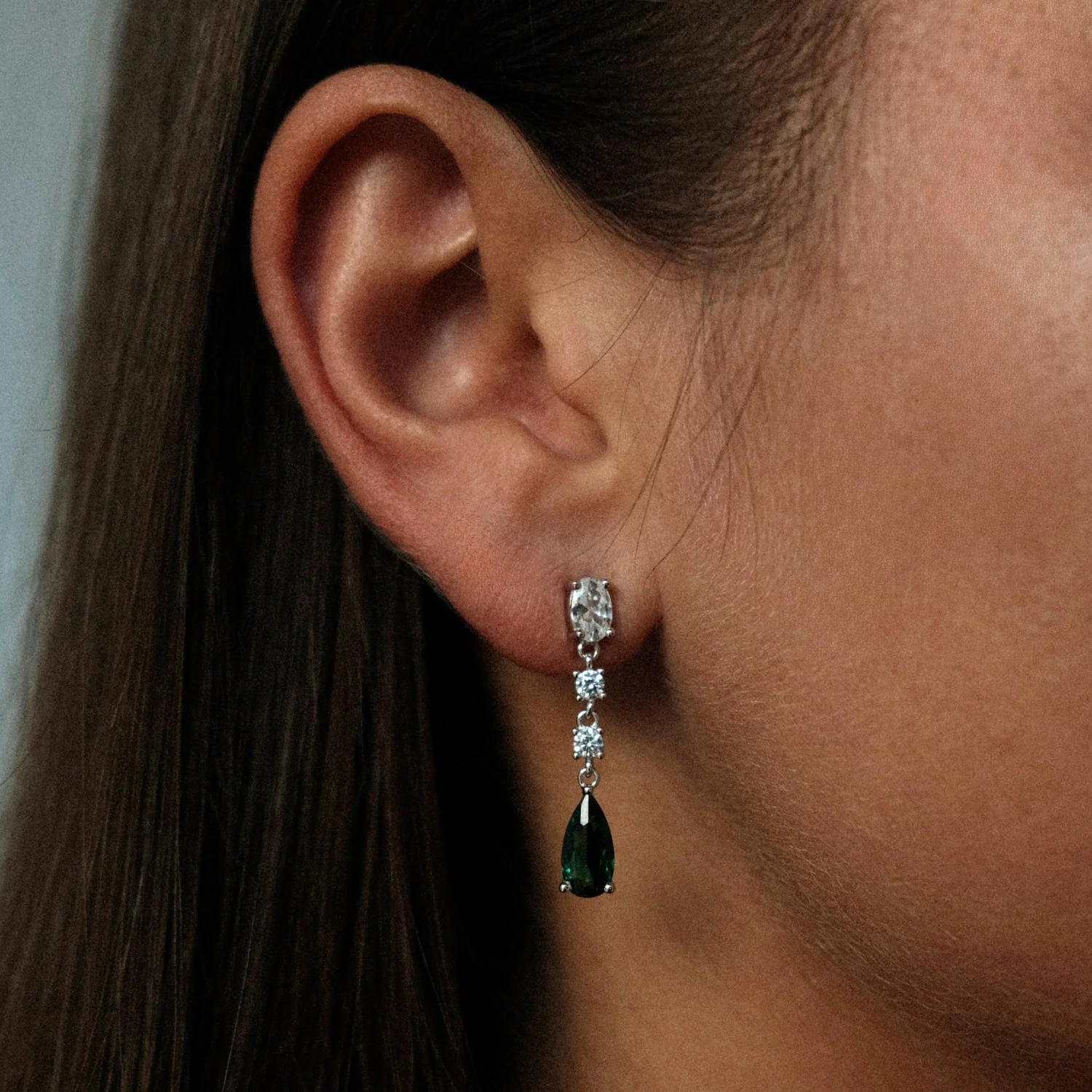 Green Drop Earrings - Image 2