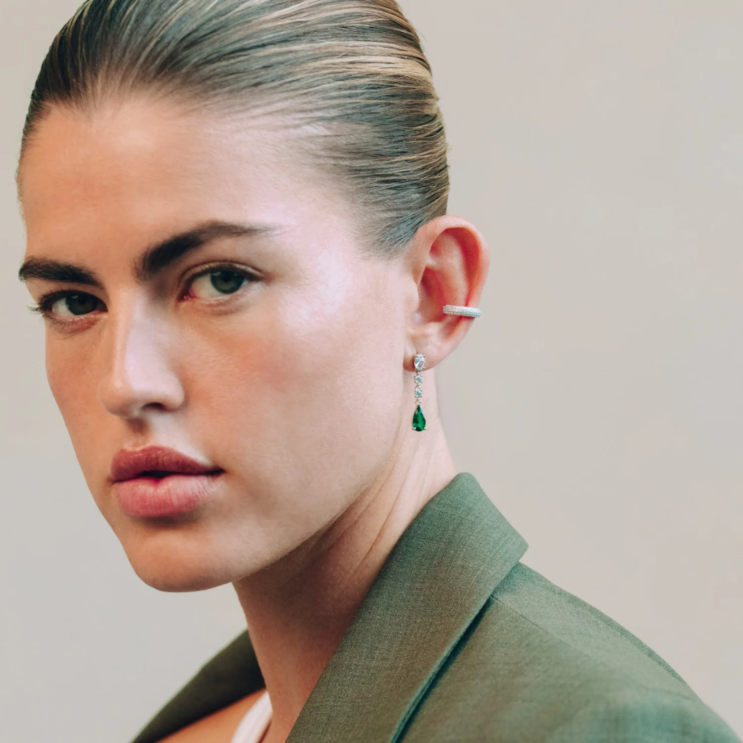 Green Drop Earrings - Image 3