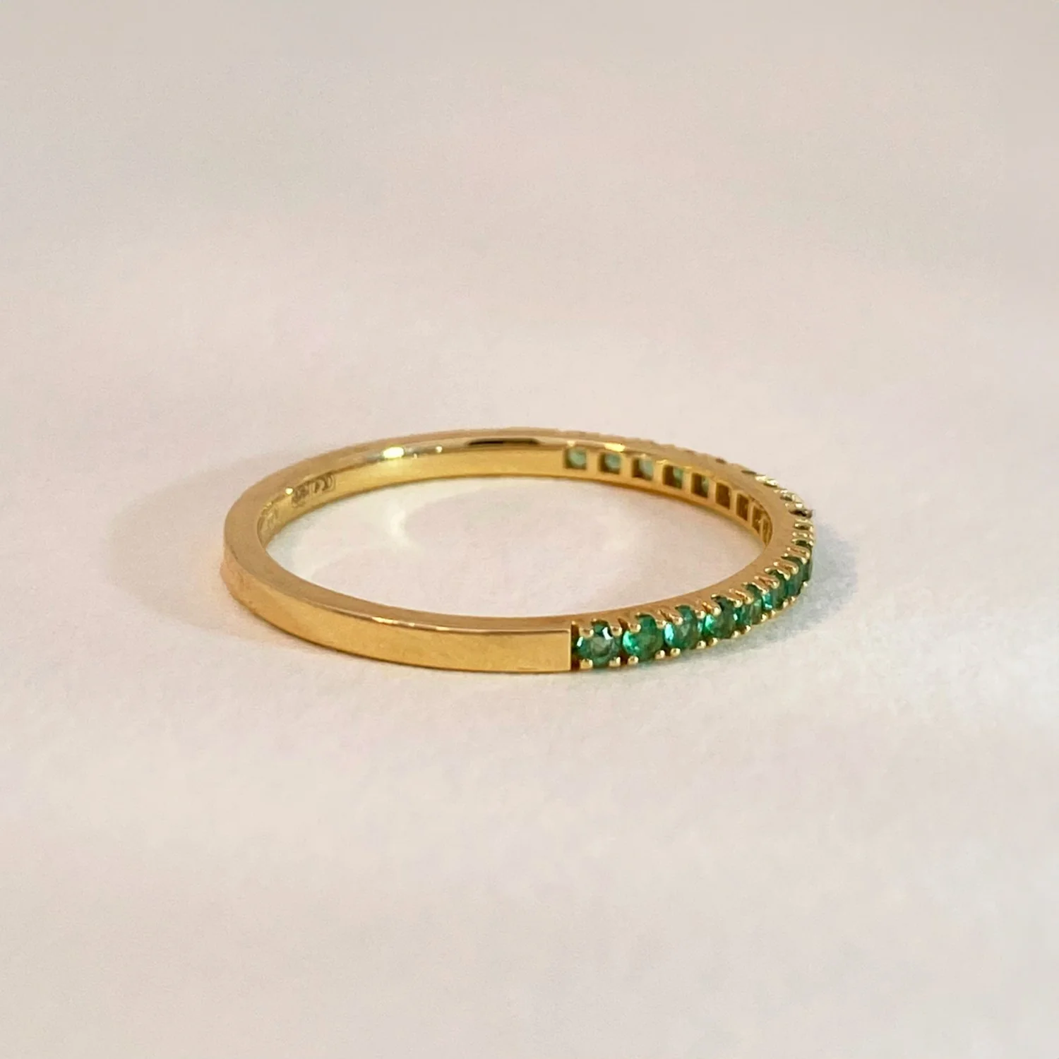 Green Emerald Row Ring - Image 3