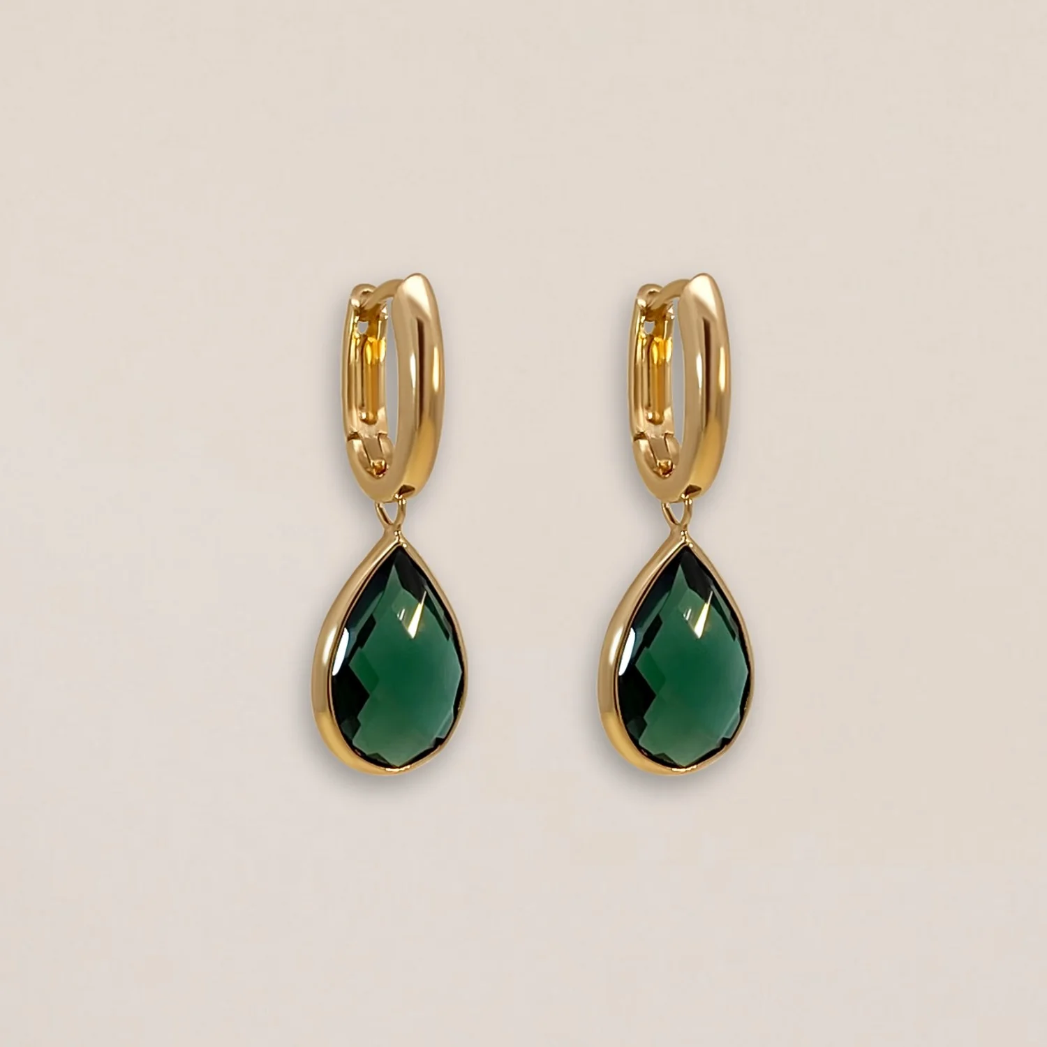 Green Quartz Drop Earrings