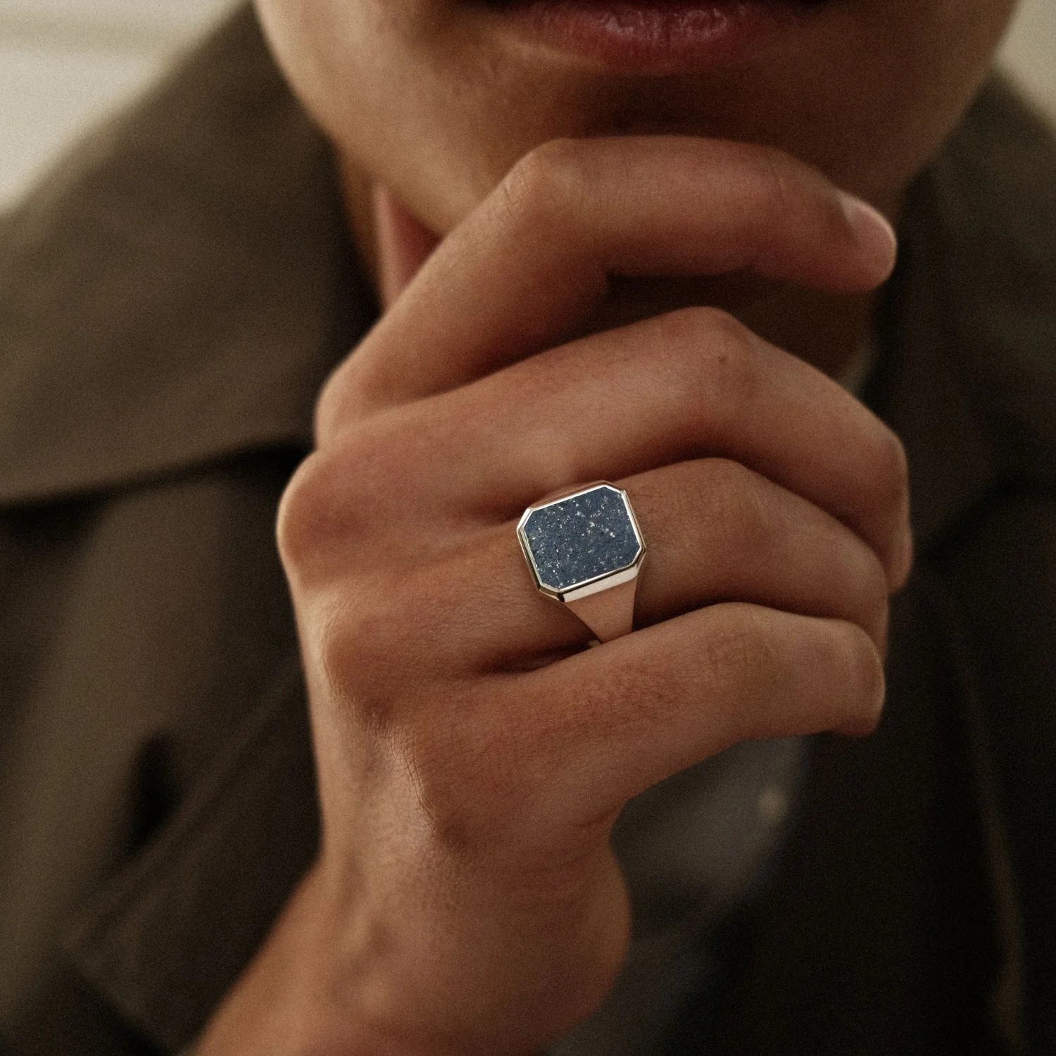 Lapis Lazuli Signet Ring Silver - Image 2