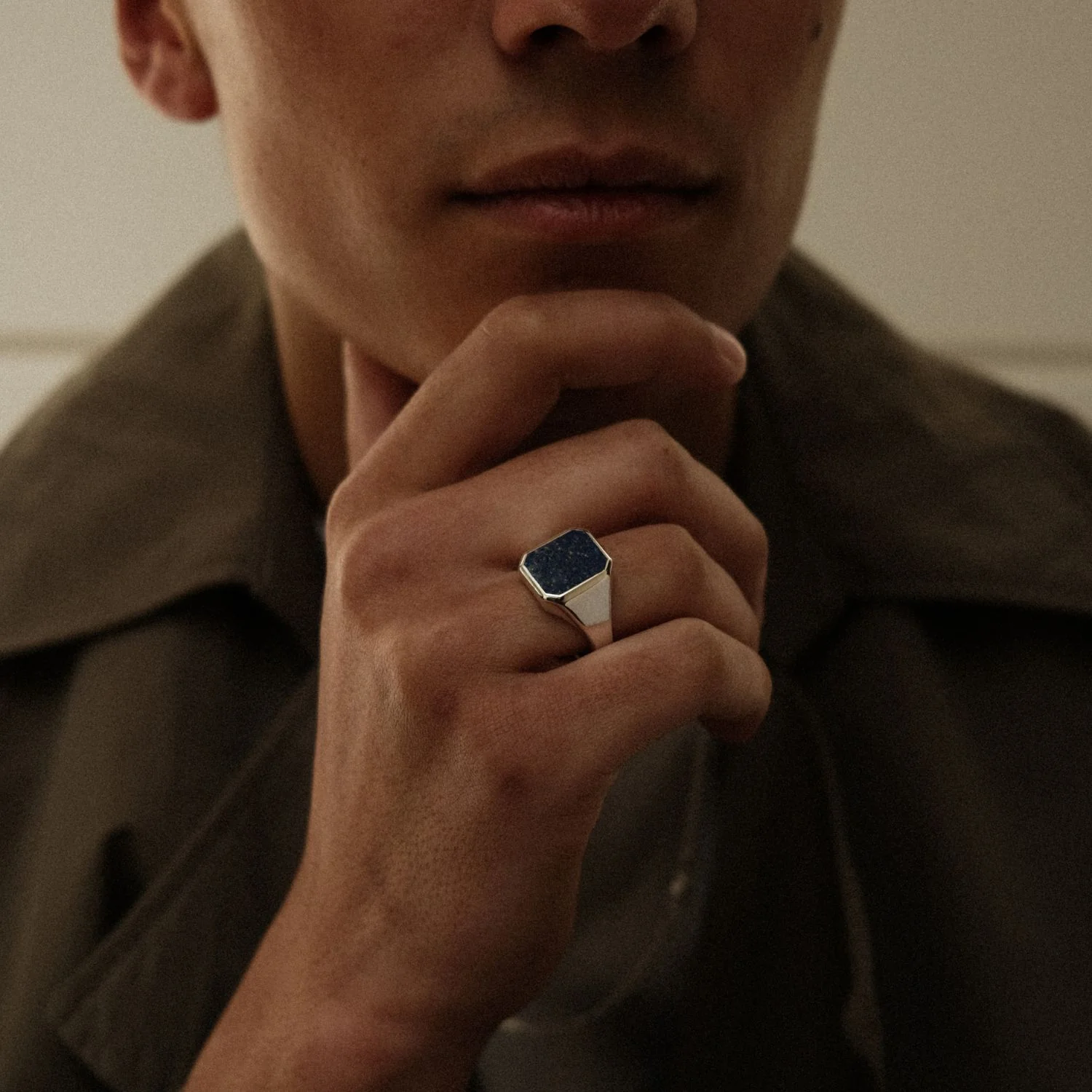 Lapis Lazuli Signet Ring Silver - Image 3