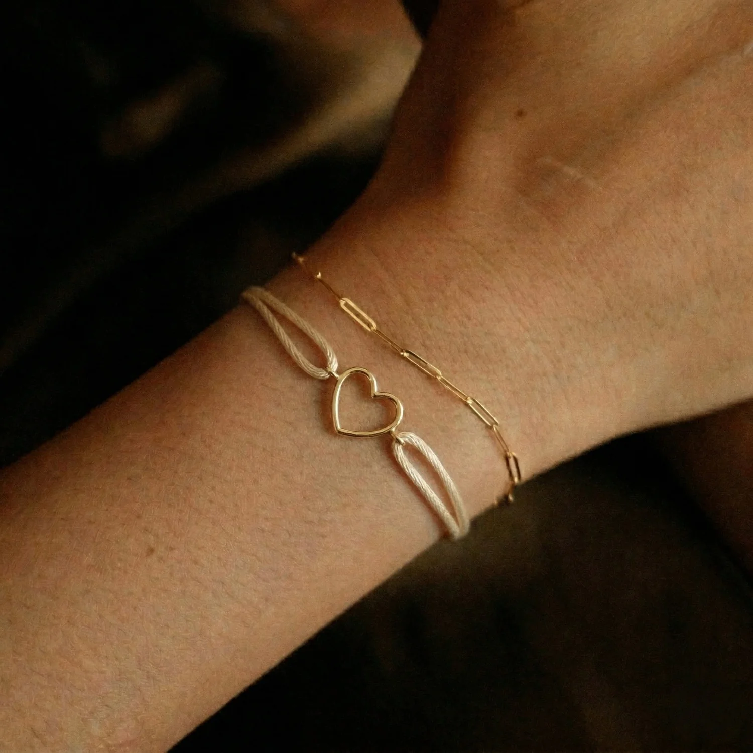 Large Love Charm Satin Bracelet - Image 2
