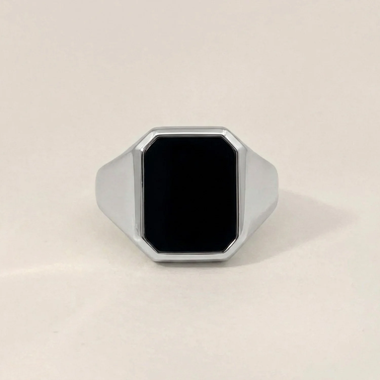 Onyx Signet Ring Silver