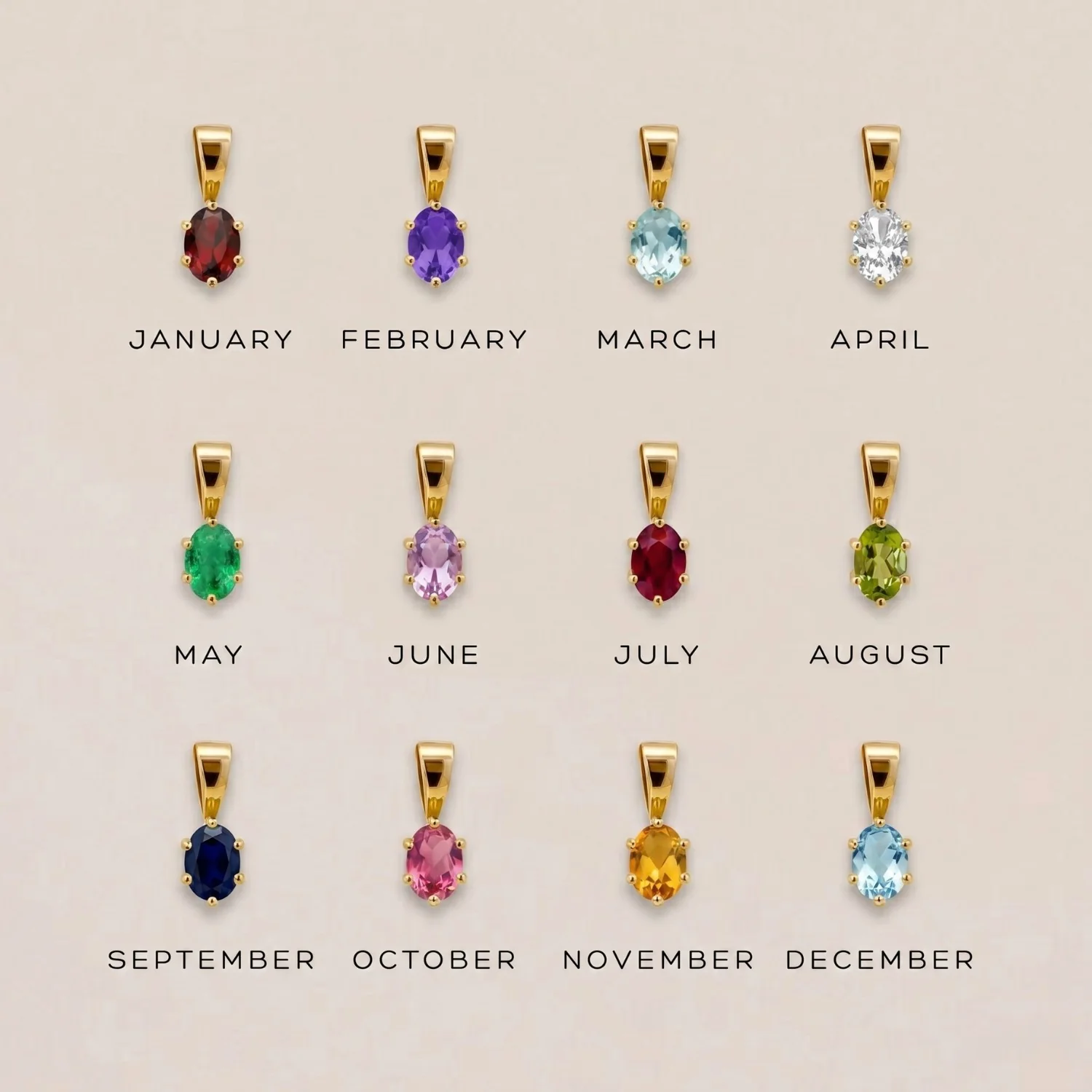 Oval Birthstone Charm - Image 3