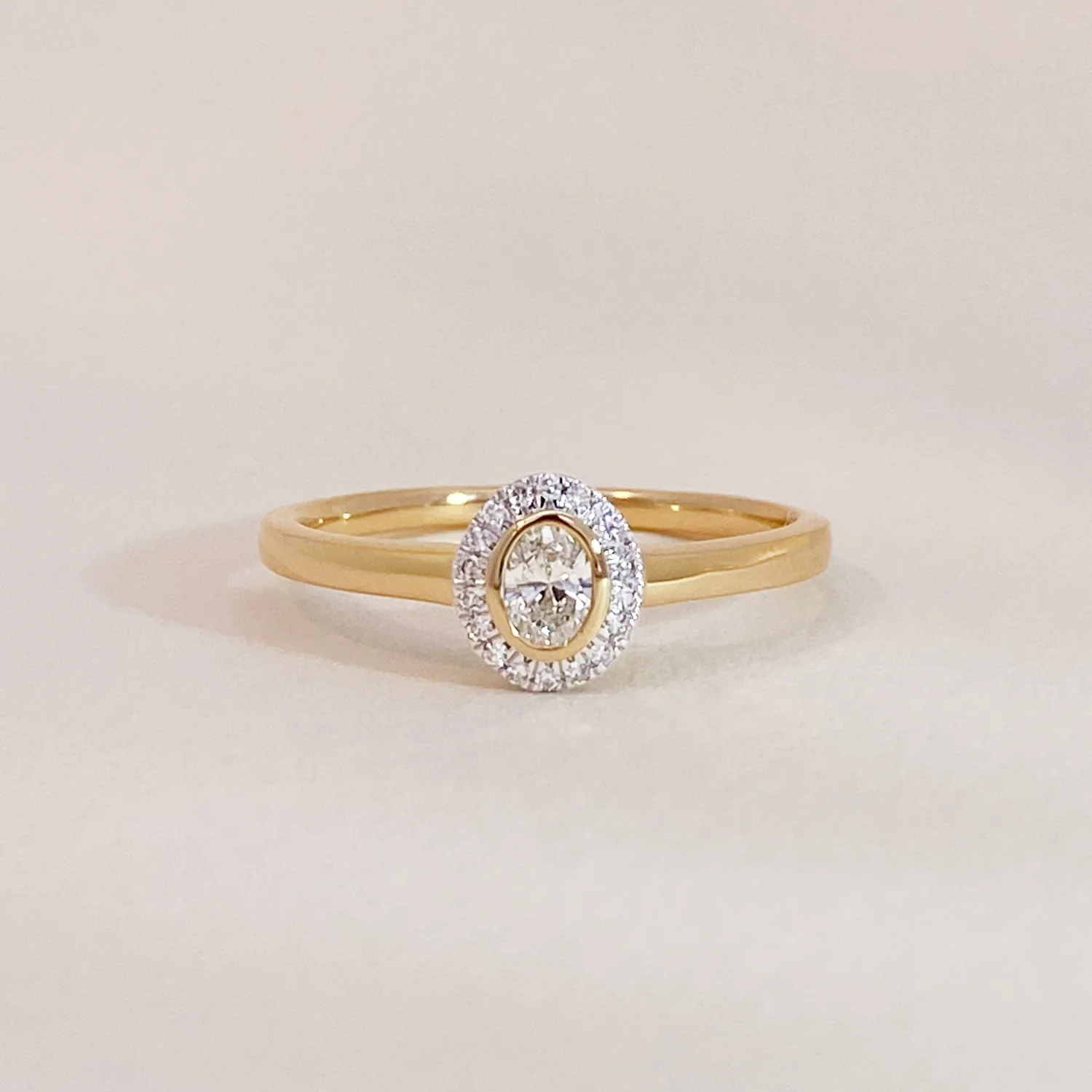 Oval Diamond Halo Ring