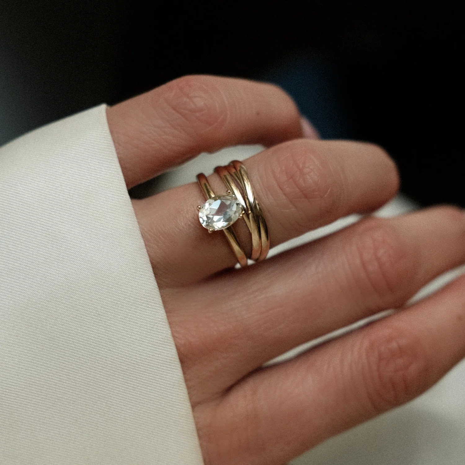 Oval Green Amethyst Ring - Image 2
