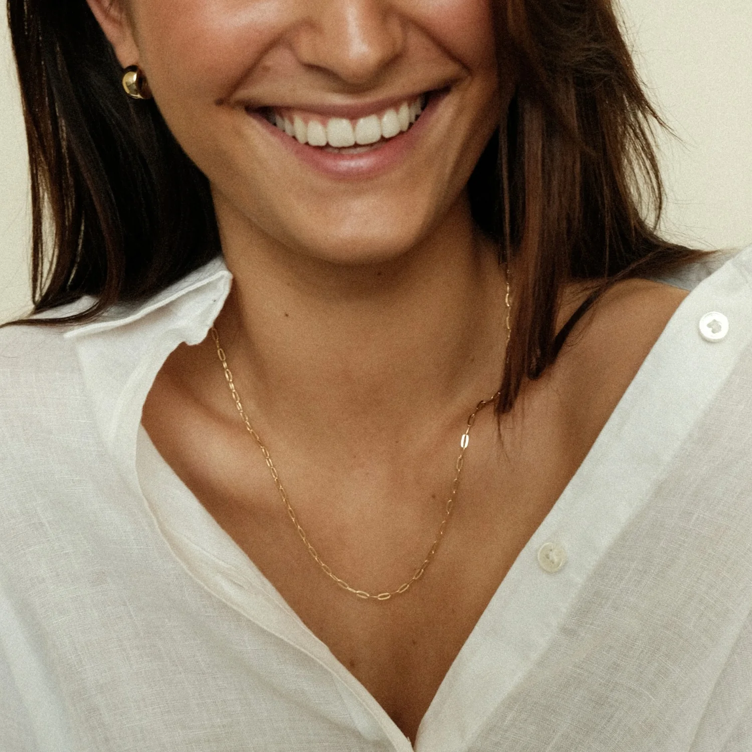 Small Paperclip Link Necklace - Image 2