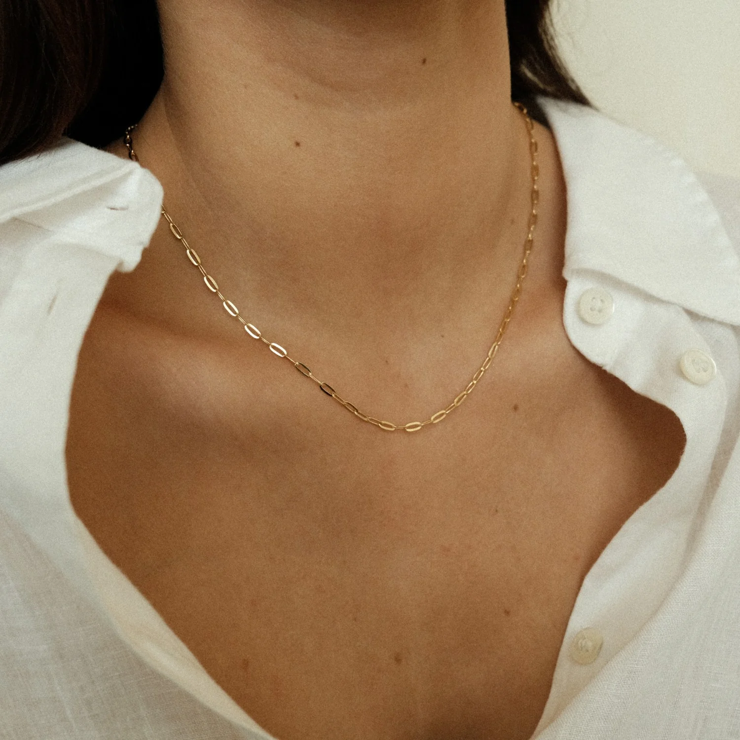 Small Paperclip Link Necklace - Image 4
