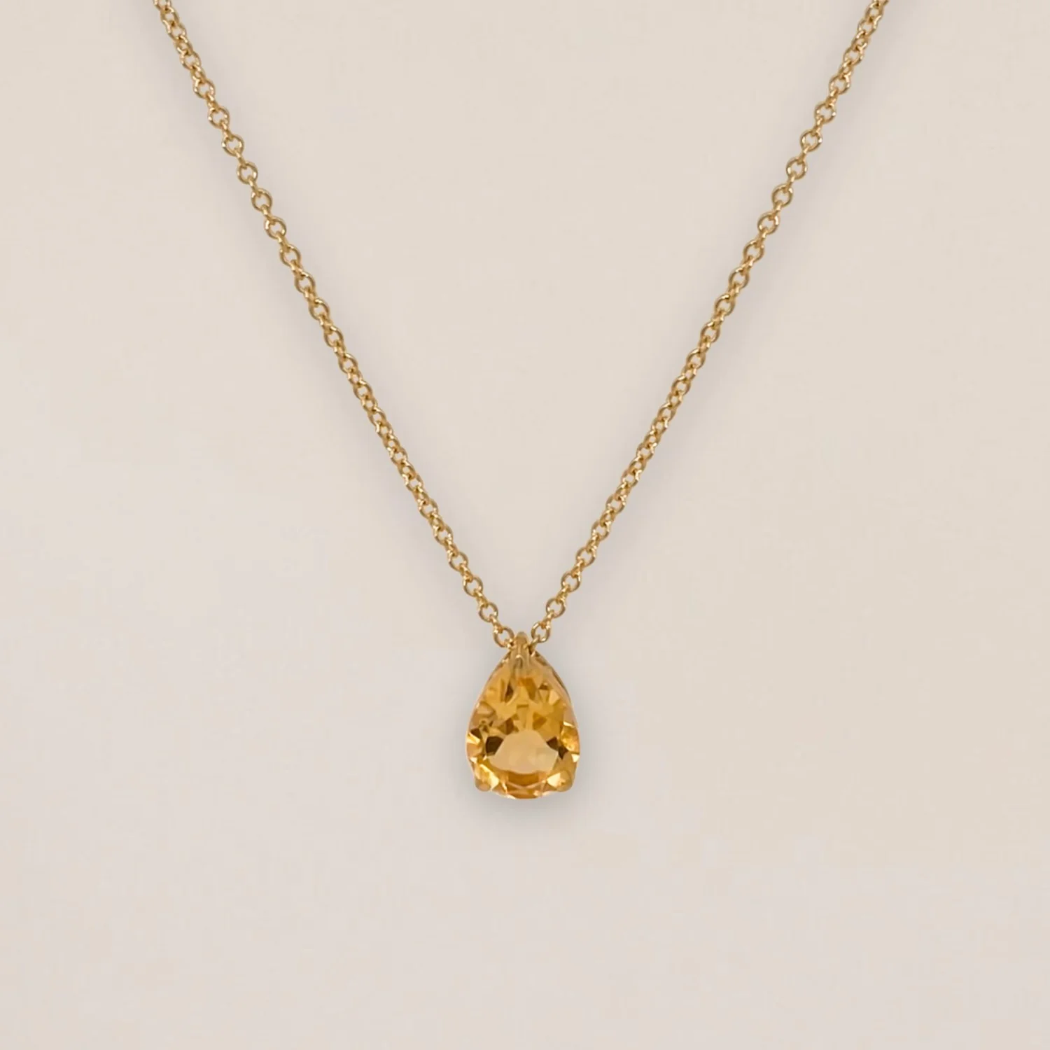 Pear Drop Citrine Necklace