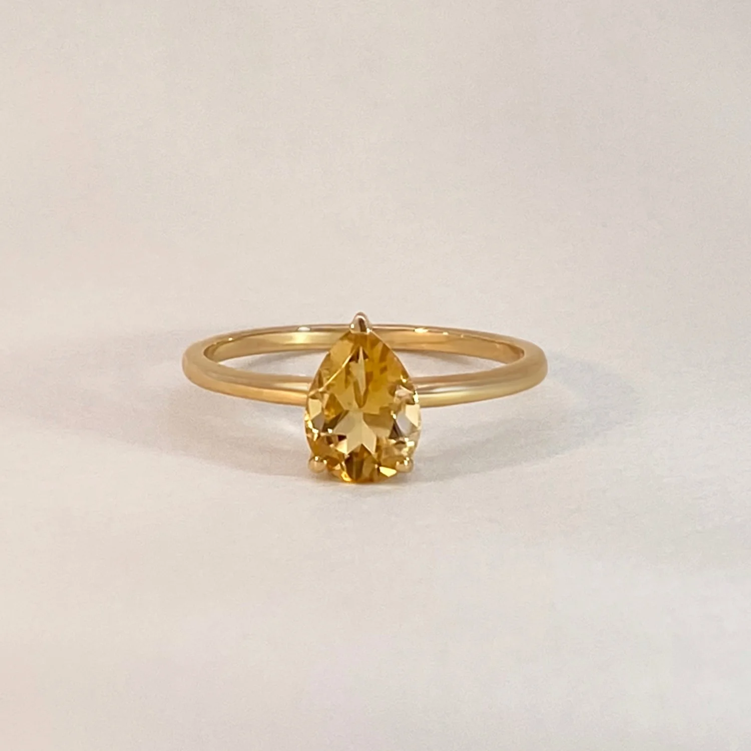 Pear Drop Citrine Ring