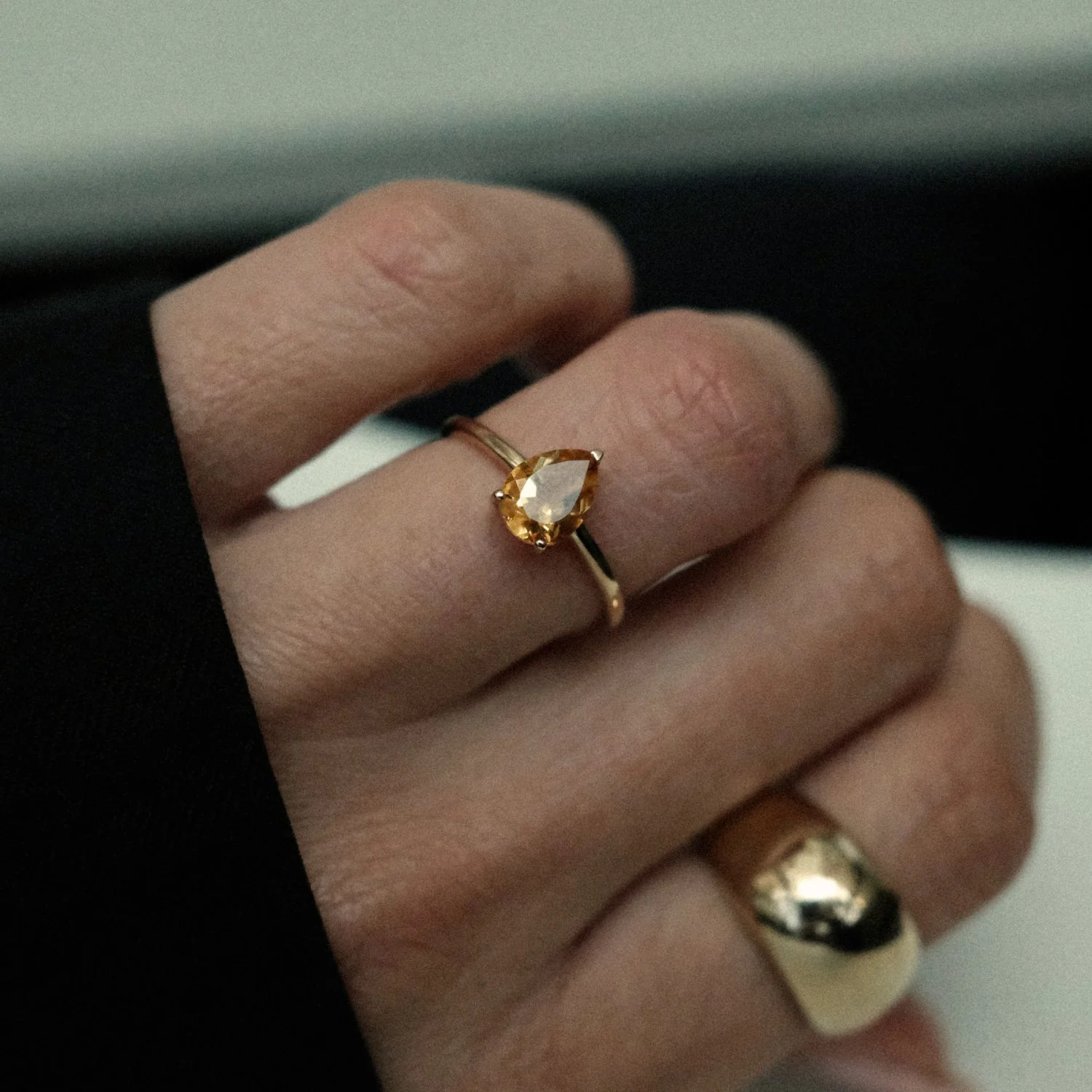 Pear Drop Citrine Ring - Image 2