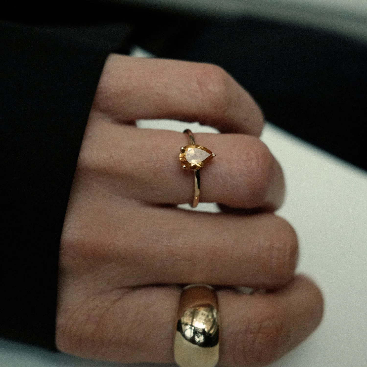 Pear Drop Citrine Ring - Image 4