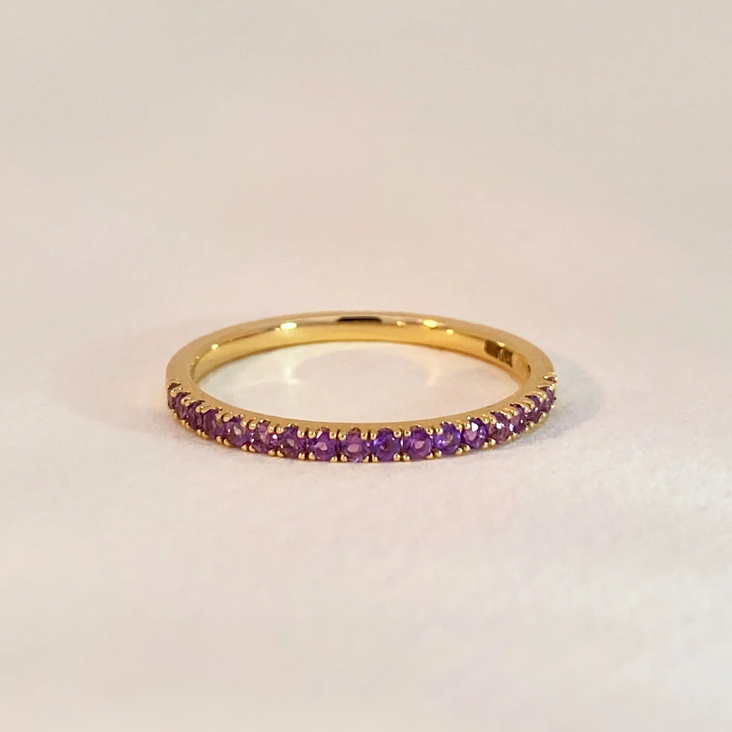 Purple Amethyst Row Ring
