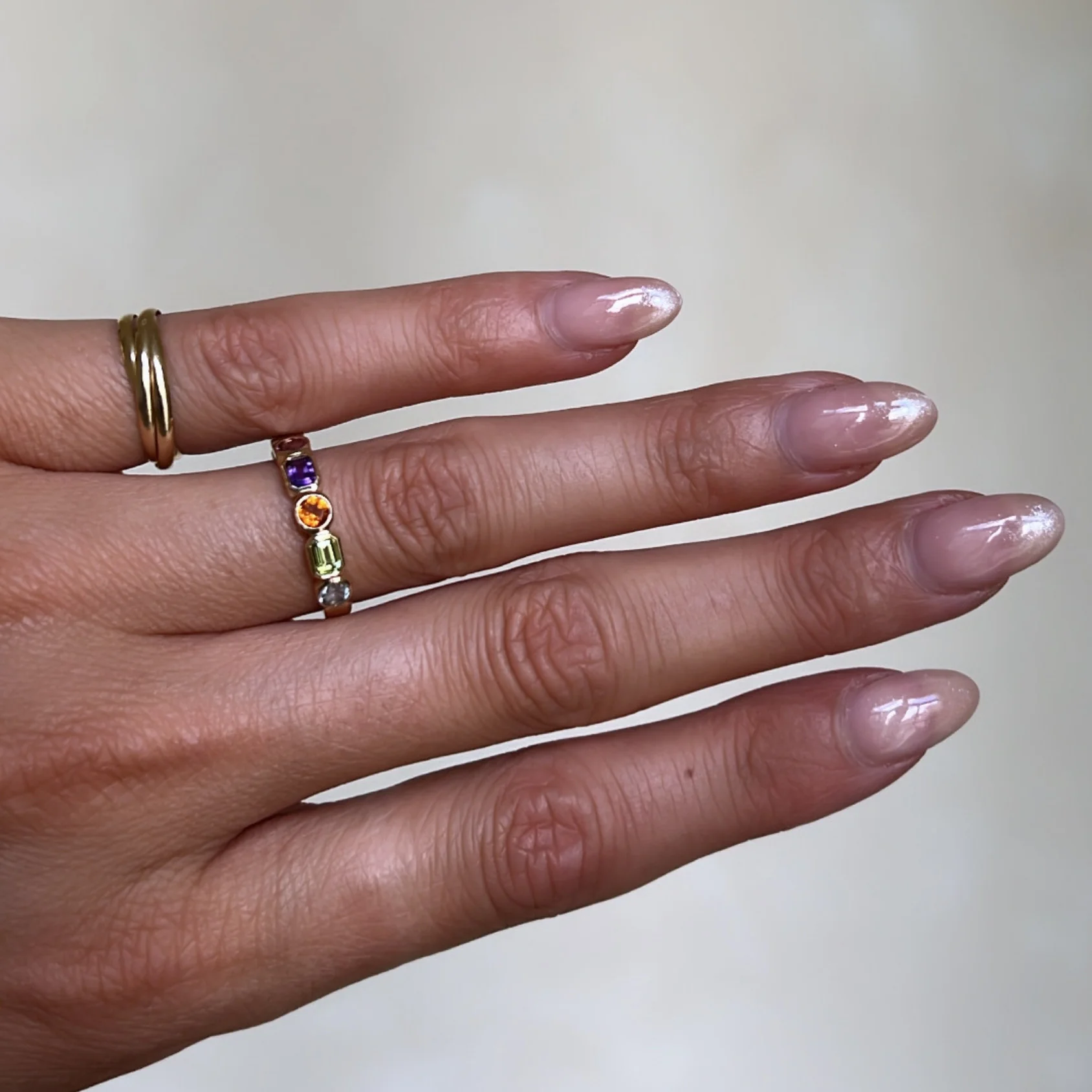 Rainbow Bezel Gemstones Ring - Image 2