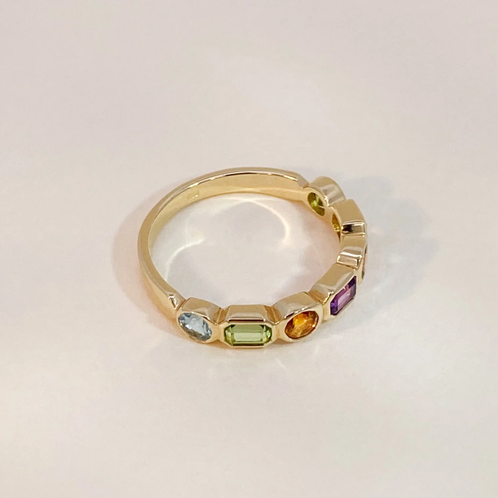 Rainbow Bezel Gemstones Ring - Image 3
