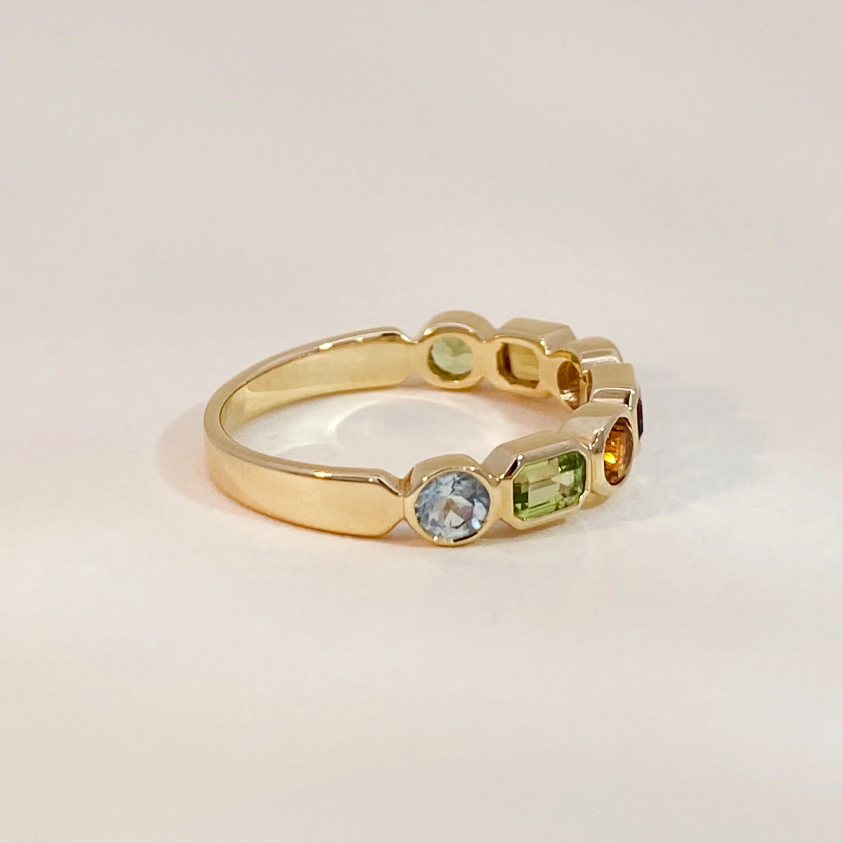 Rainbow Bezel Gemstones Ring - Image 5