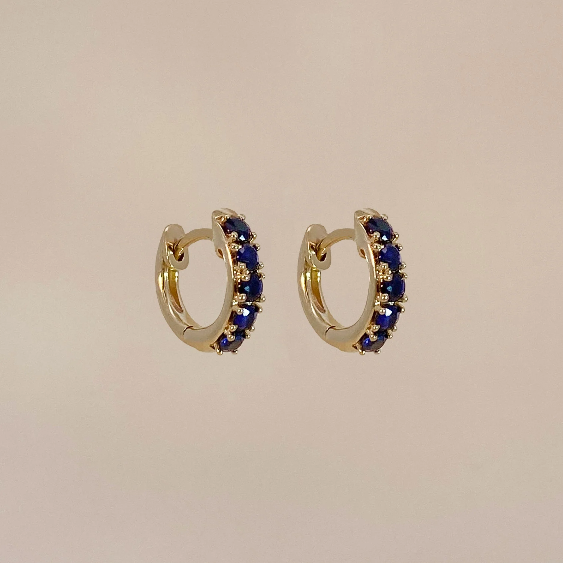 Sapphire Row Earrings