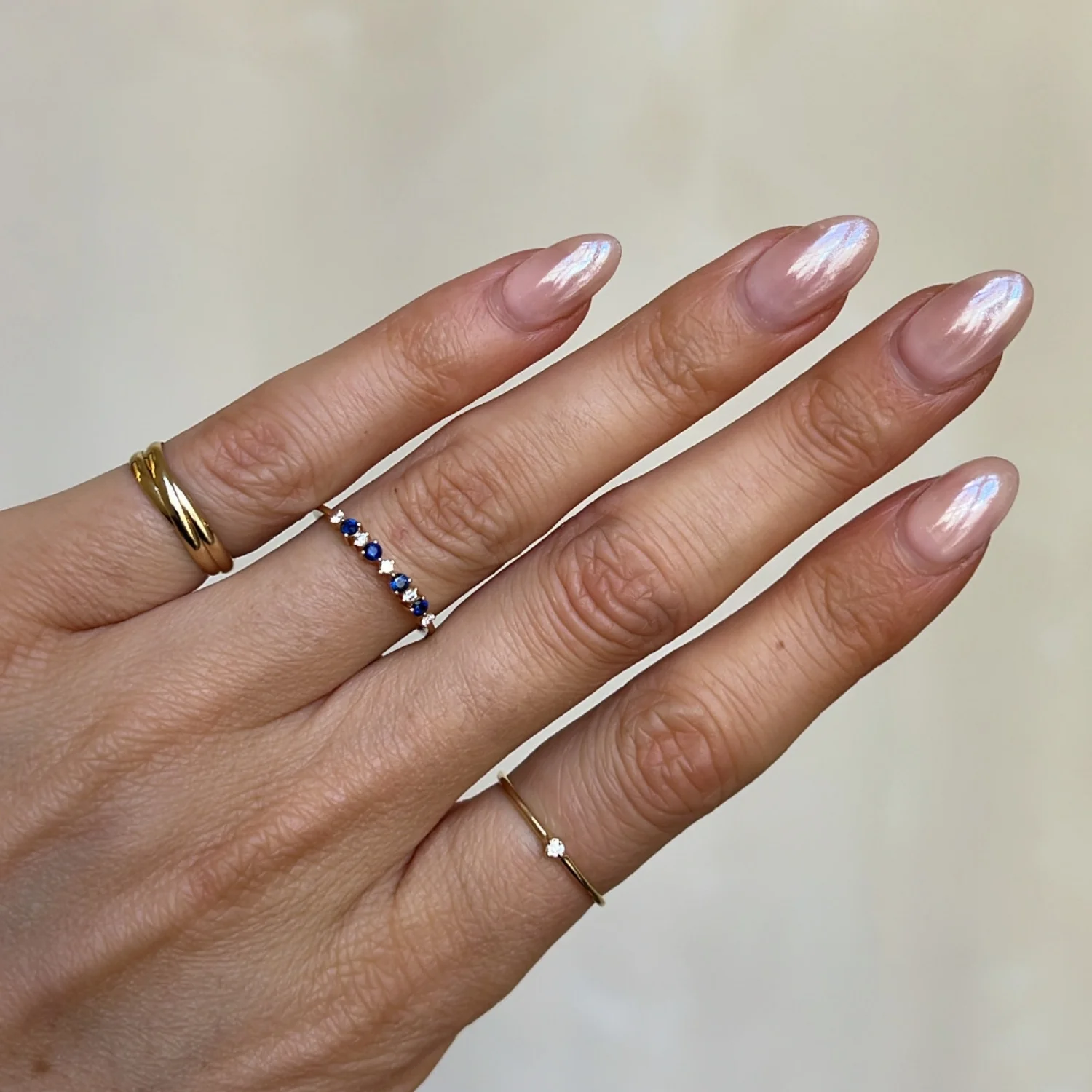 Sapphire & Diamond Row Ring - Image 2