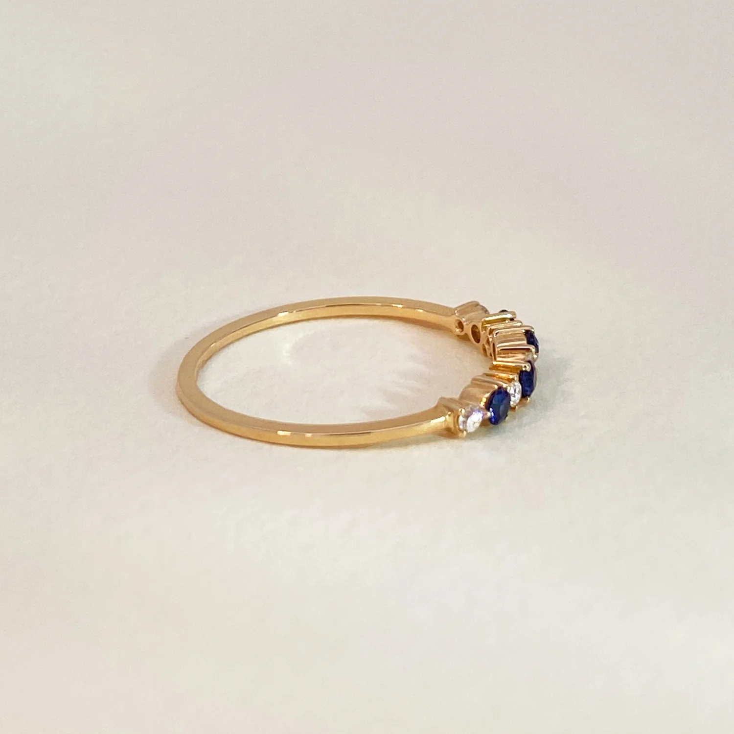 Sapphire & Diamond Row Ring - Image 3