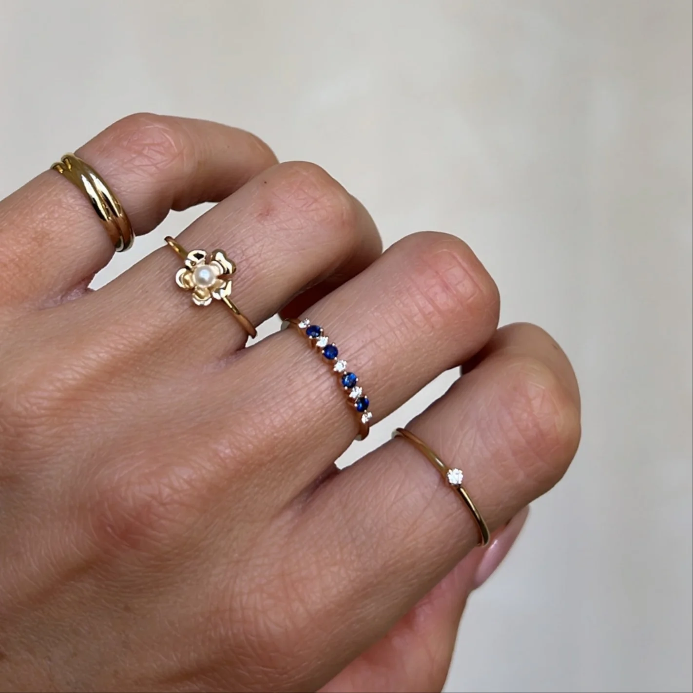 Sapphire & Diamond Row Ring - Image 4