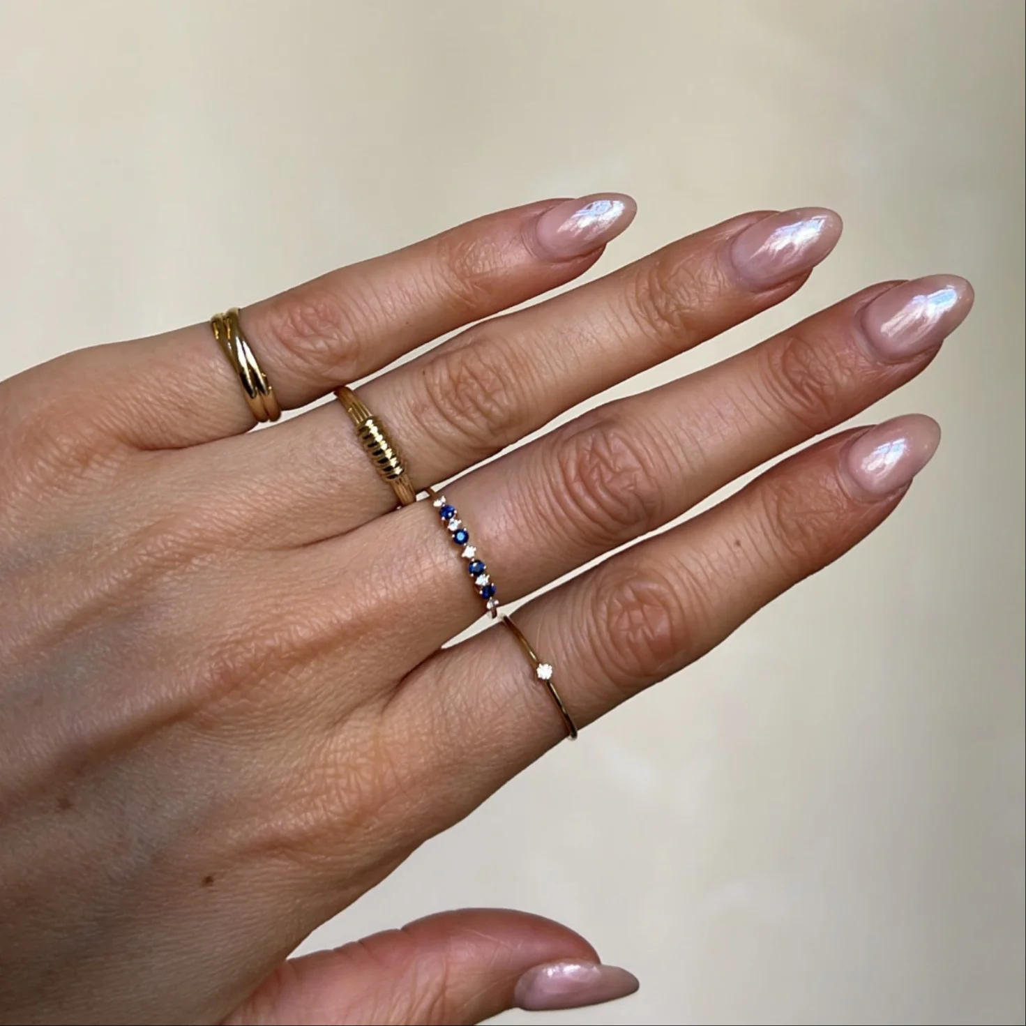 Sapphire & Diamond Row Ring - Image 5
