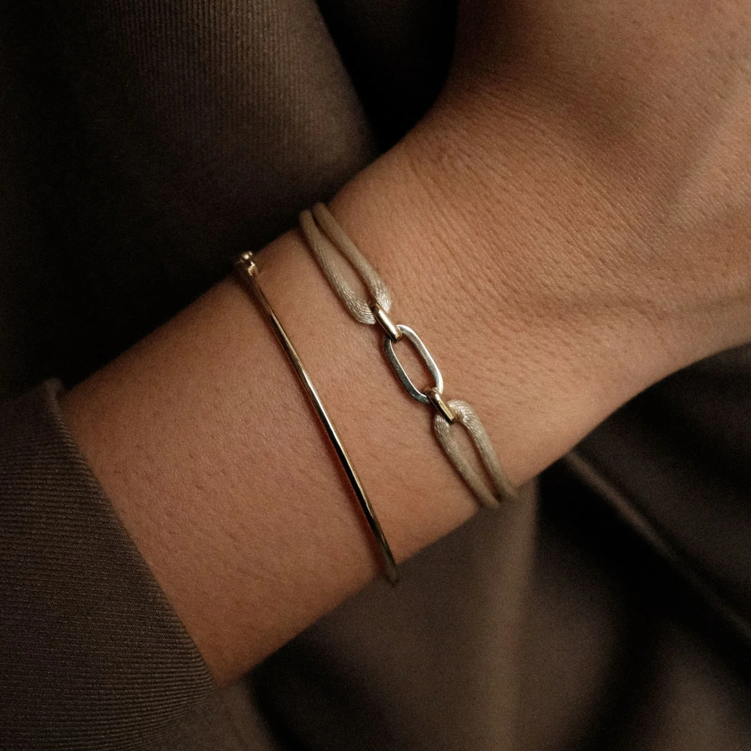 Golden Link Satin Bracelet - Image 4