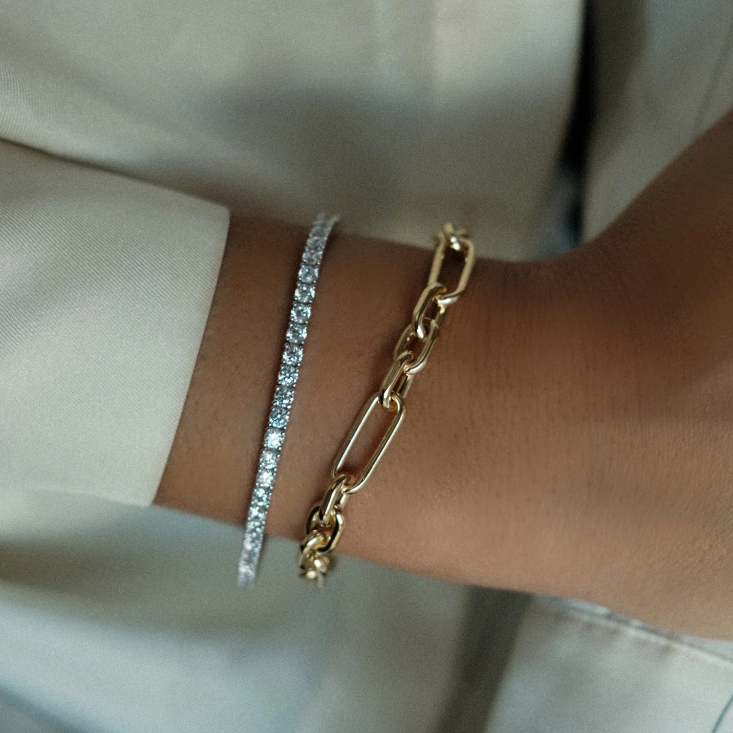 Silver Bold Tennis Bracelet - Image 2