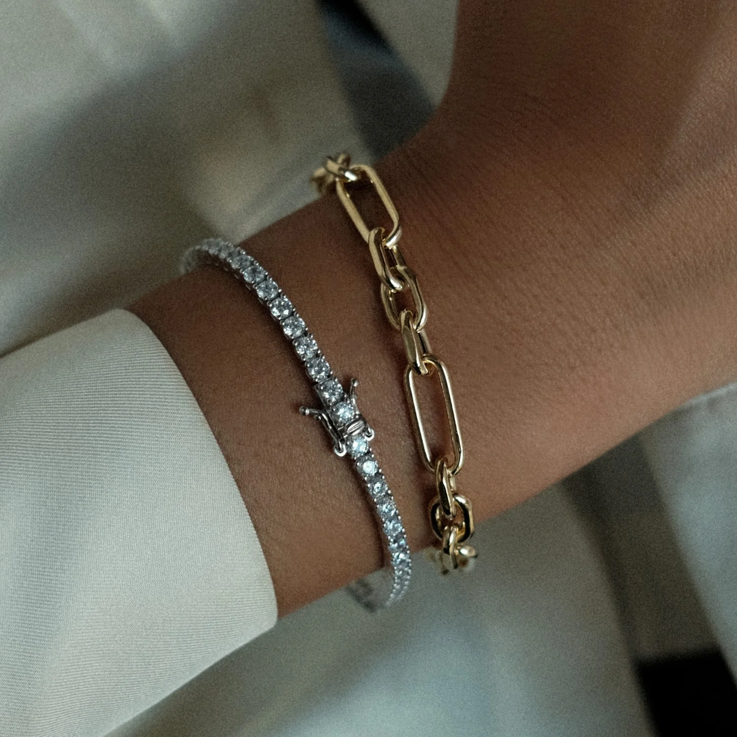 Silver Bold Tennis Bracelet - Image 3