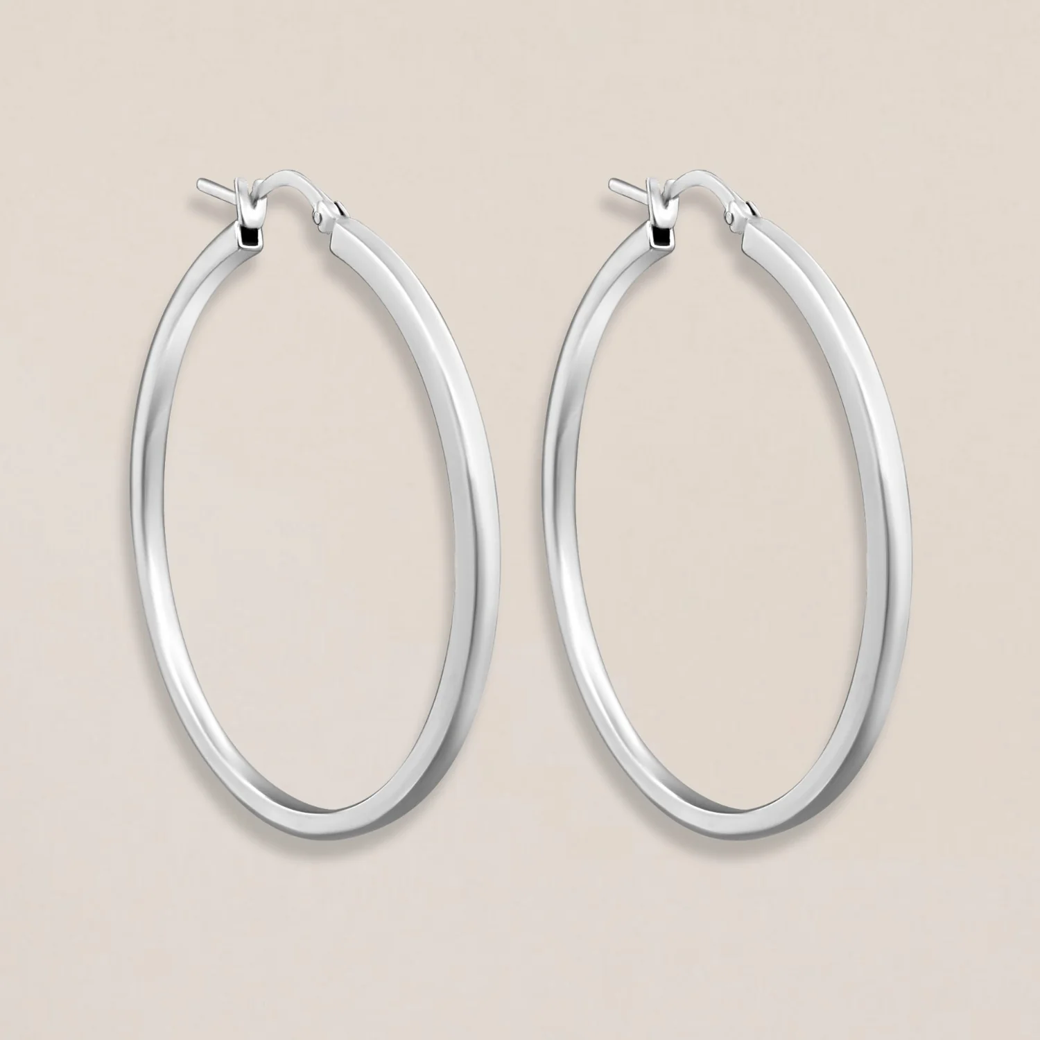 Silver Chunky Hoops Extra Large