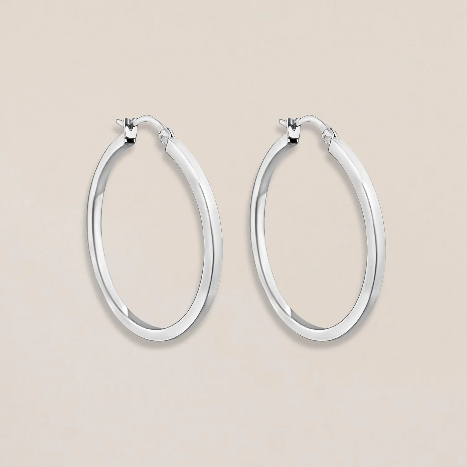 Silver Chunky Hoops Large