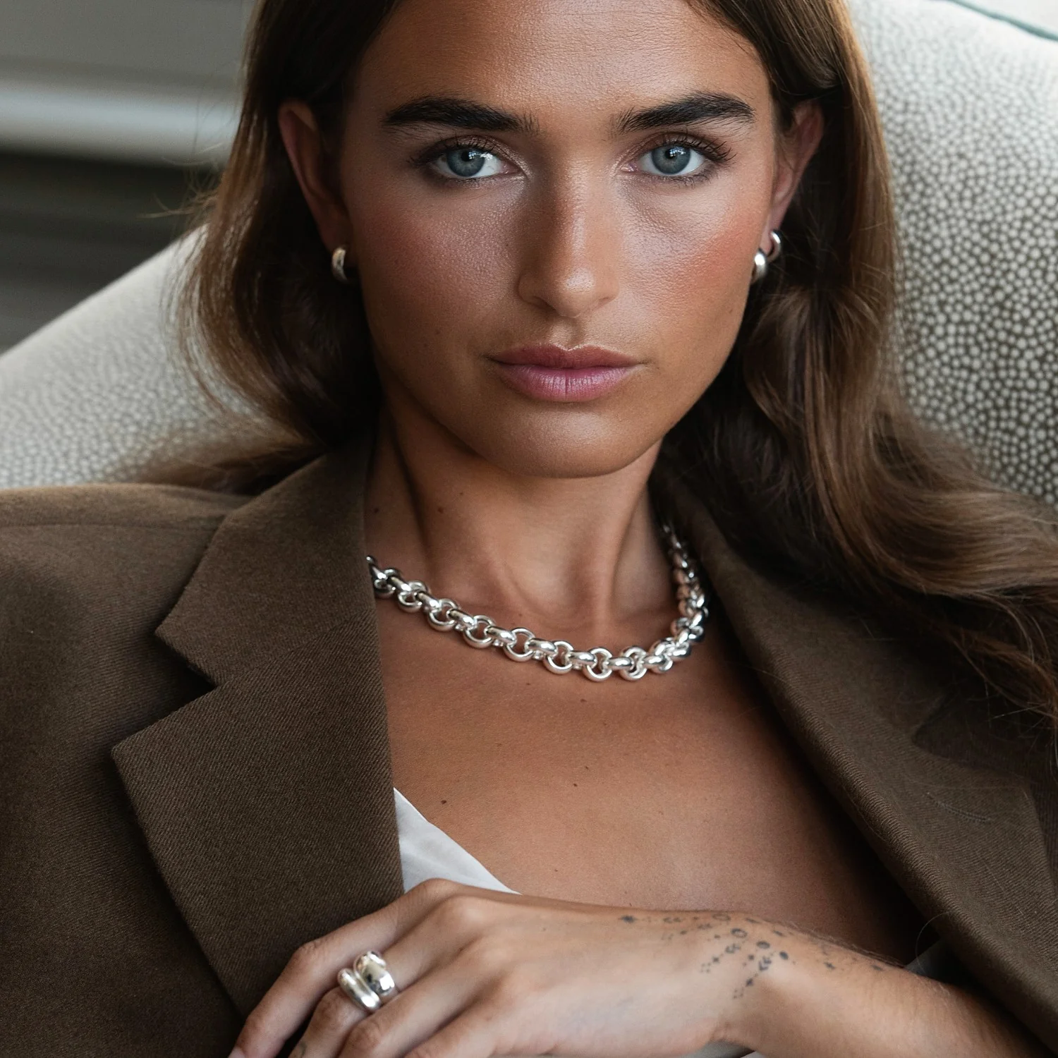 Silver Chunky Jasseron Necklace