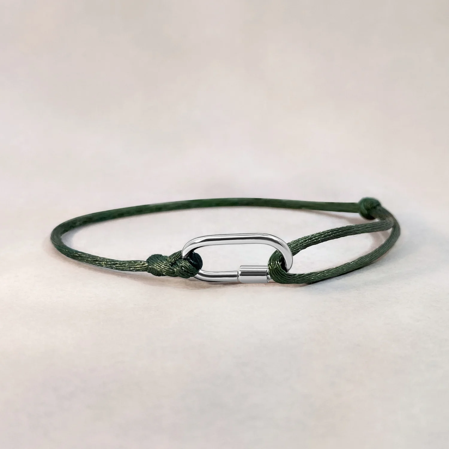 Silver Connector Satin Bracelet