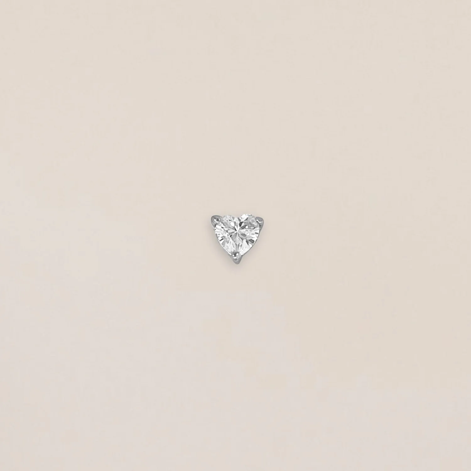 Silver Crystal Heart Piercing