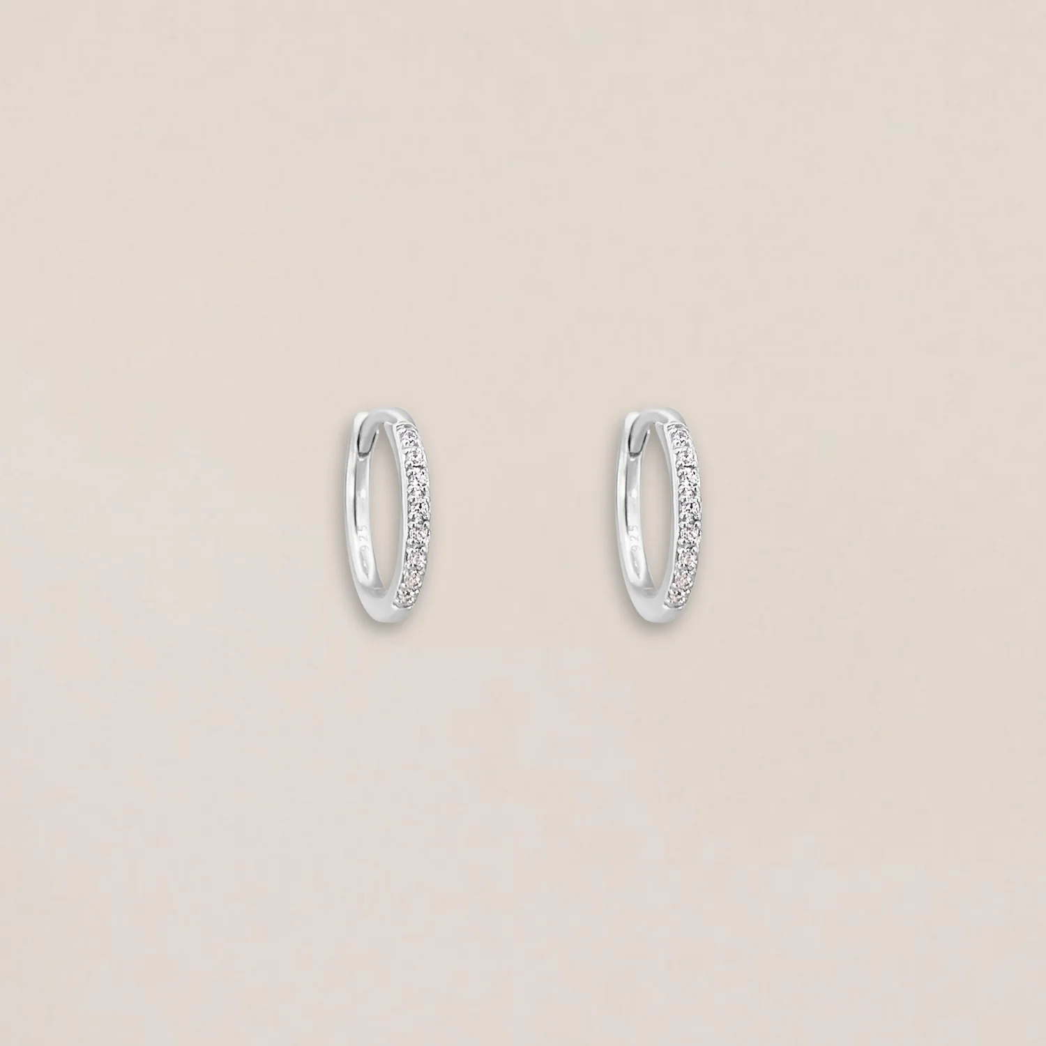 Silver Crystal Hoops