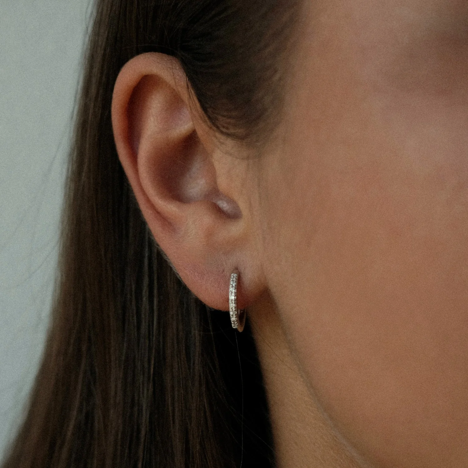 Silver Crystal Hoops - Image 2