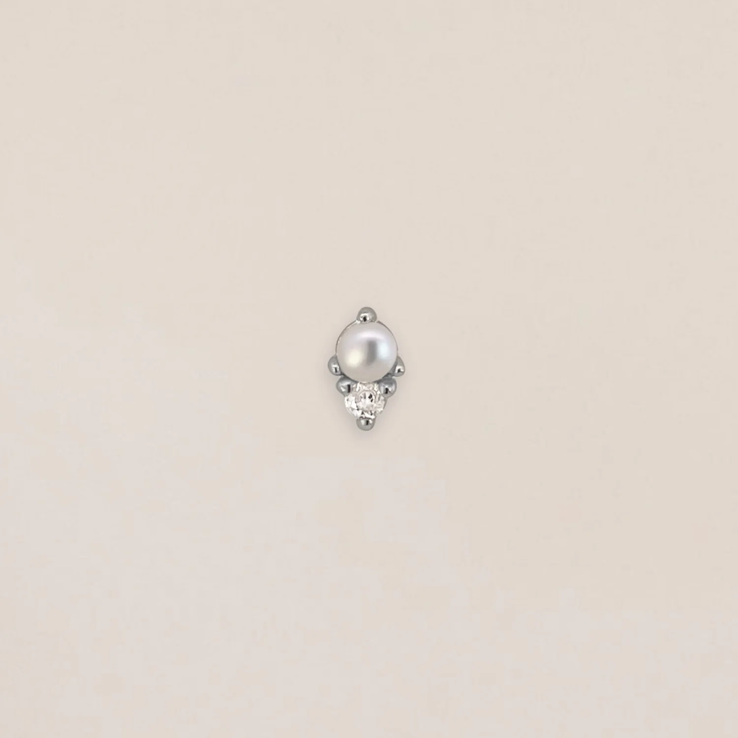 Silver Duo Pearl Piercing