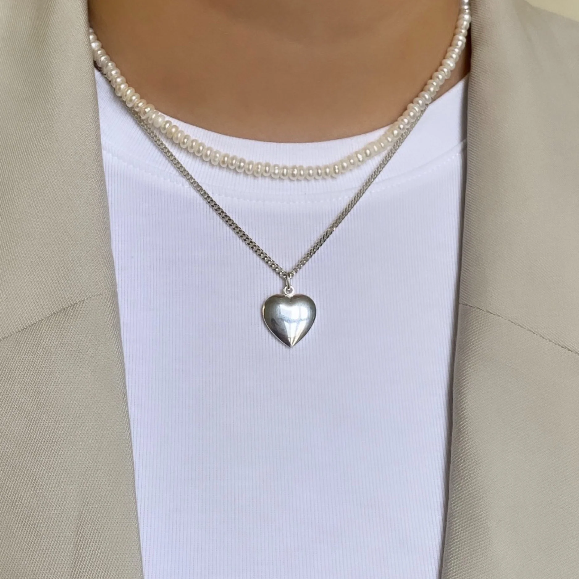 Silver Heart Pendant Large - Image 2