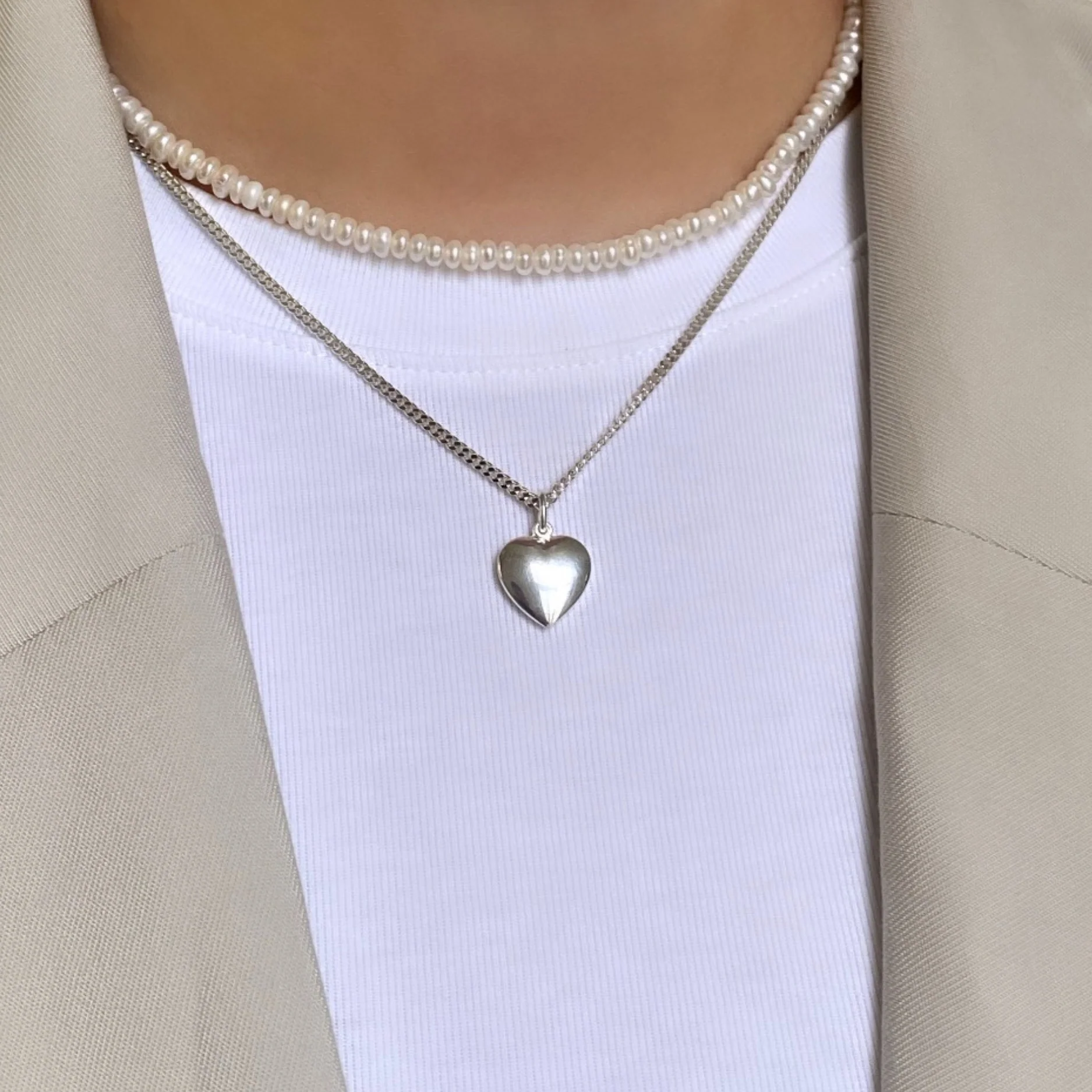 Silver Heart Pendant Medium - Image 2