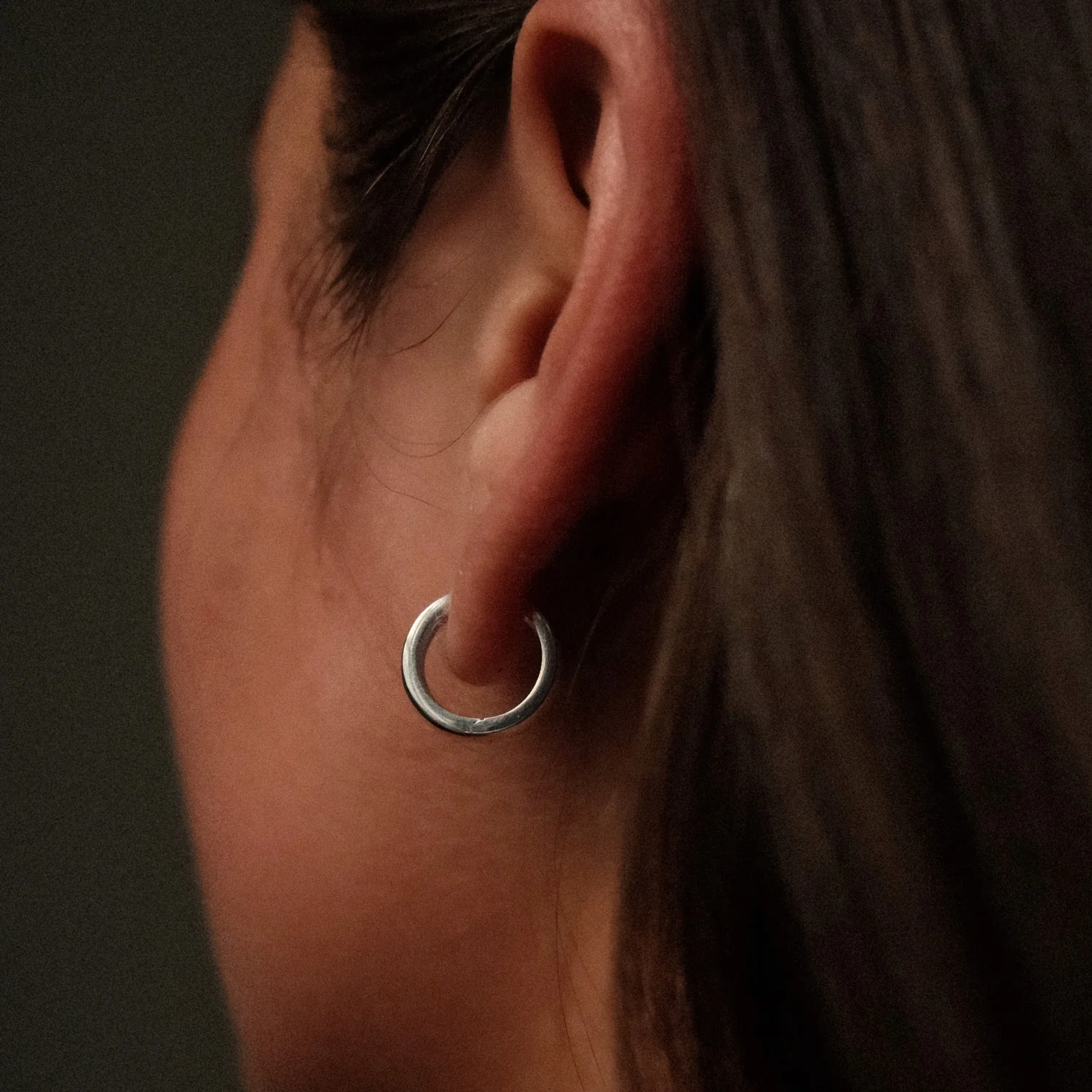 Silver Hoops Medium - Image 3