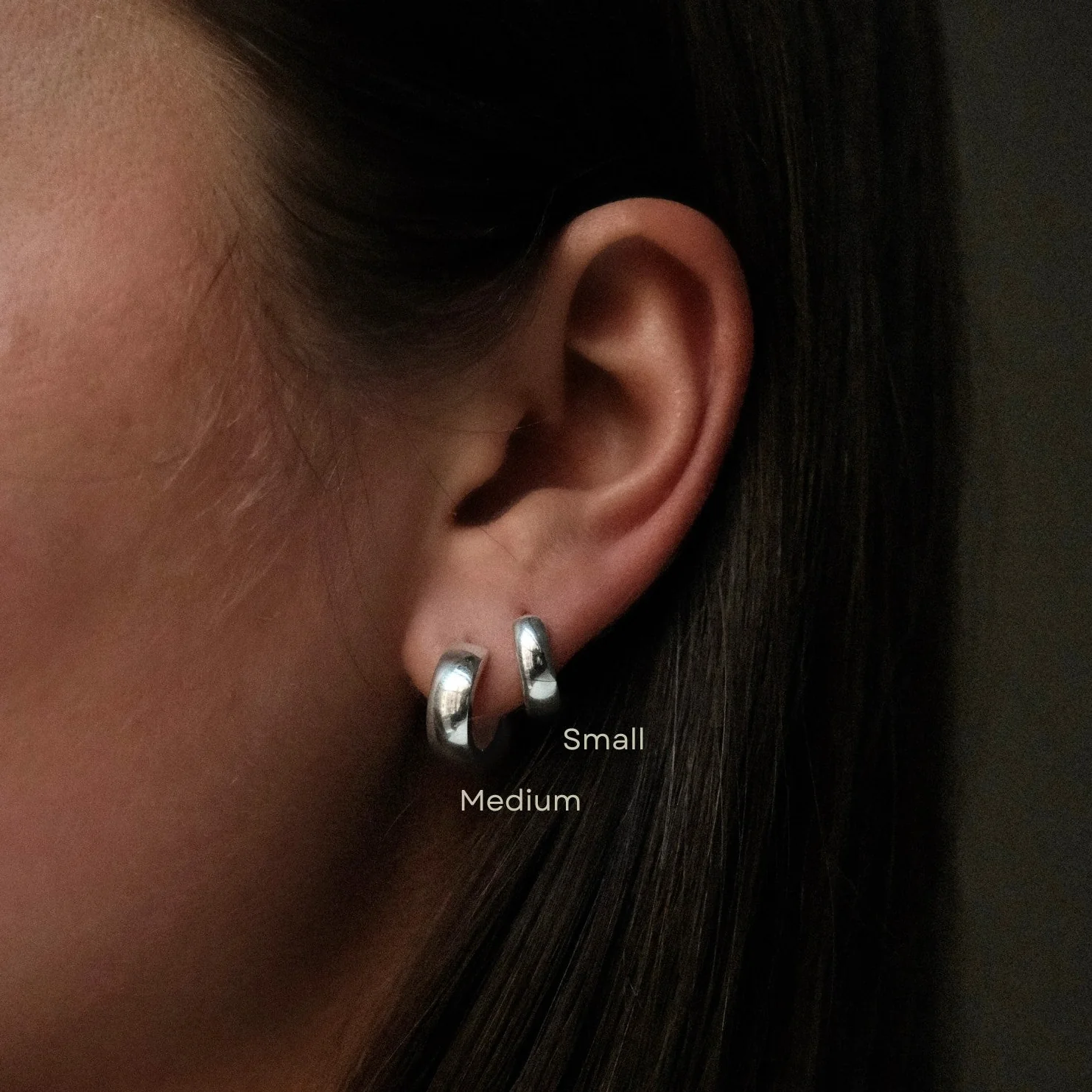 Silver Hoops Medium - Image 4