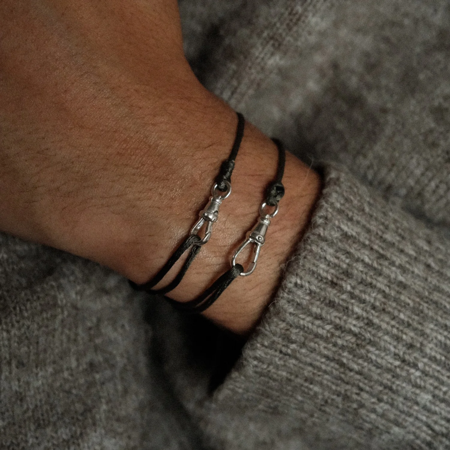 Silver Lock Satin Bracelet - Image 3