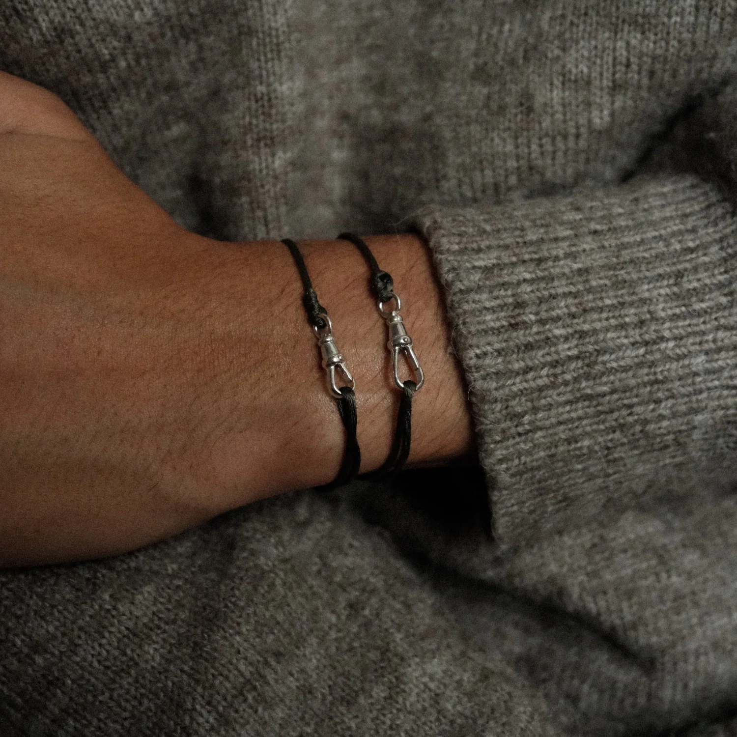 Silver Lock Satin Bracelet - Image 4