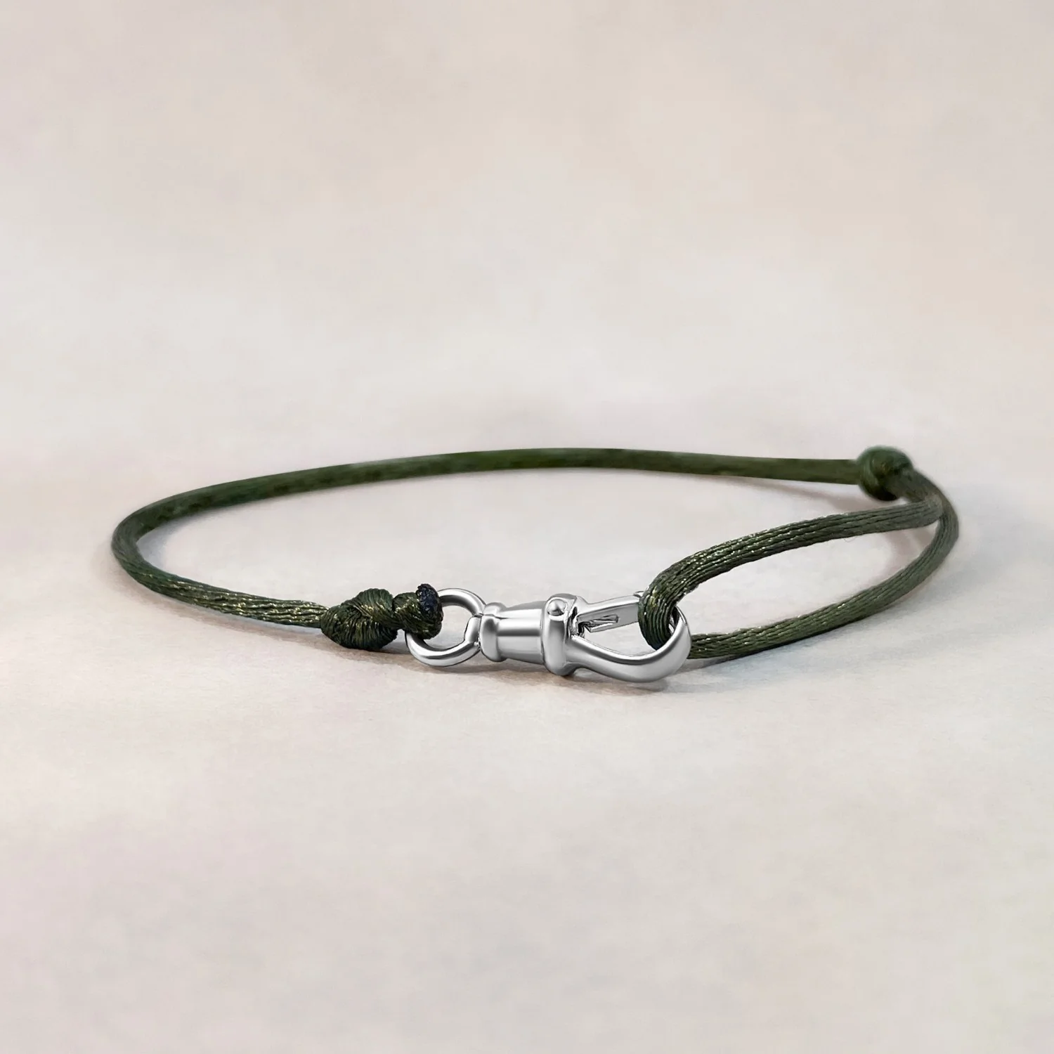 Silver Lock Satin Bracelet