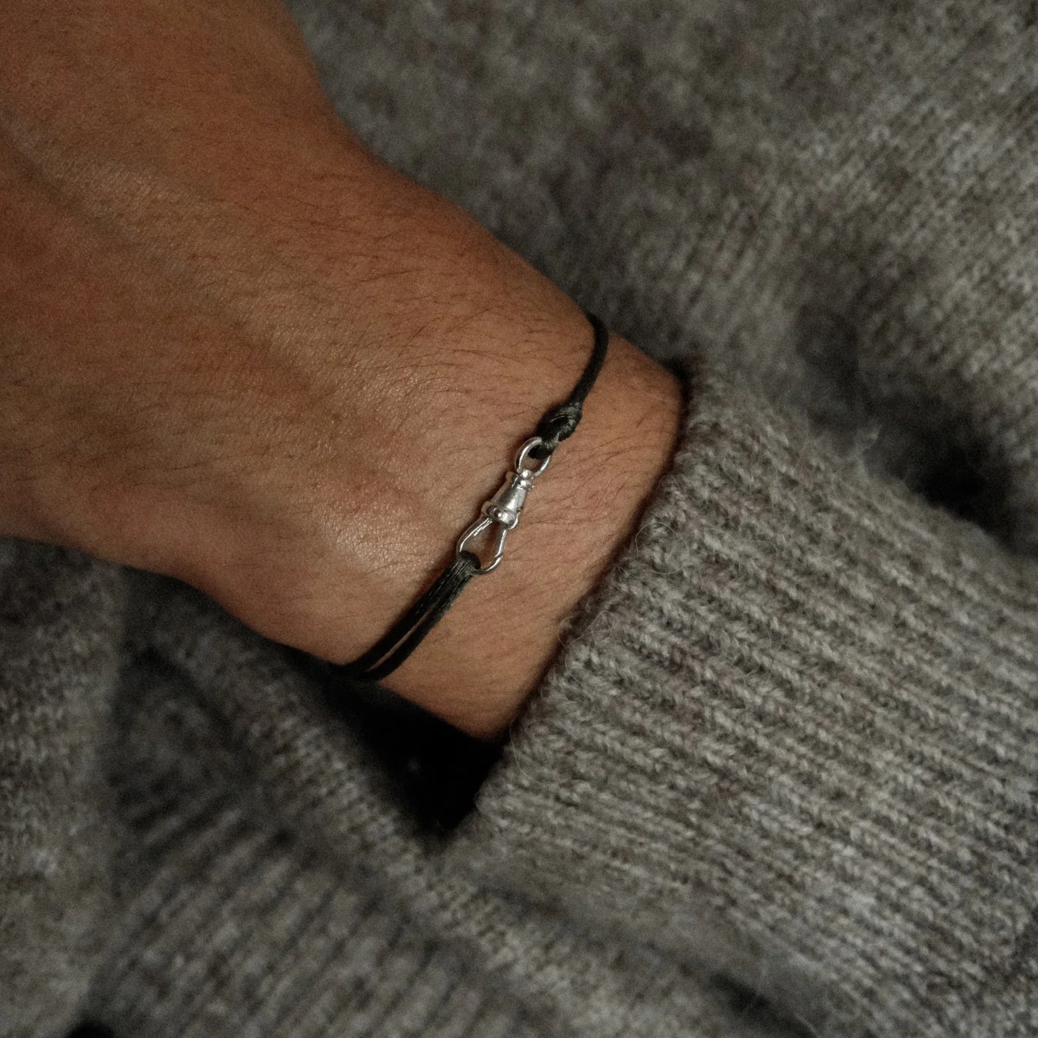 Silver Lock Satin Bracelet - Image 2