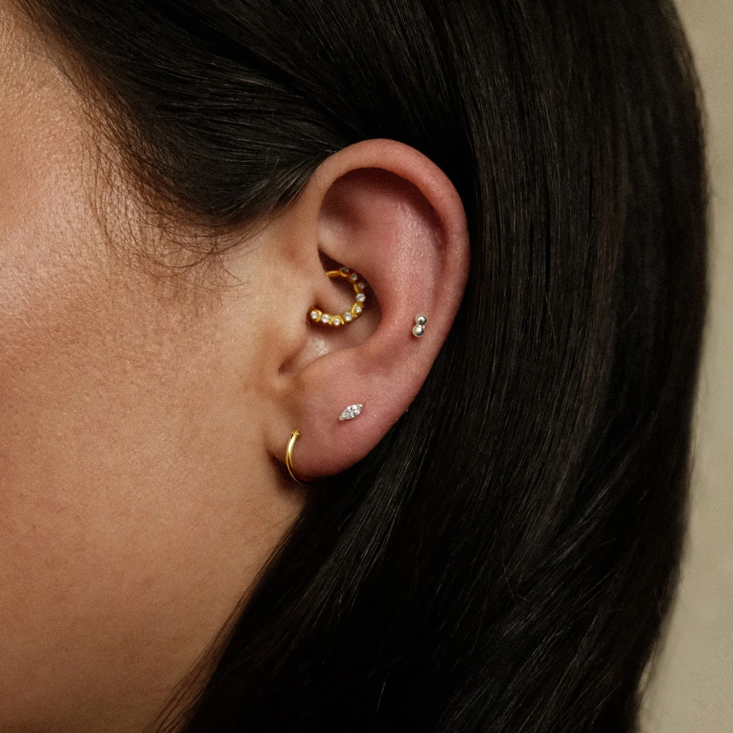 Silver Duo Sphere Piercing - Image 2