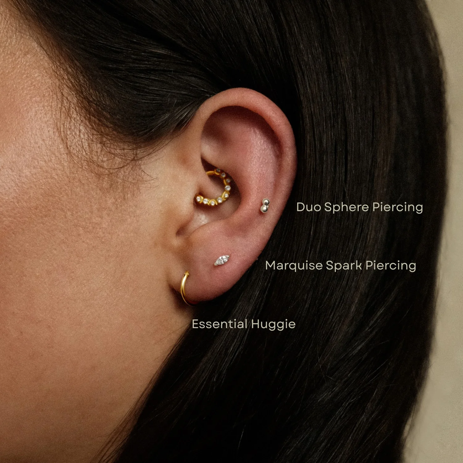 Silver Duo Sphere Piercing - Image 3