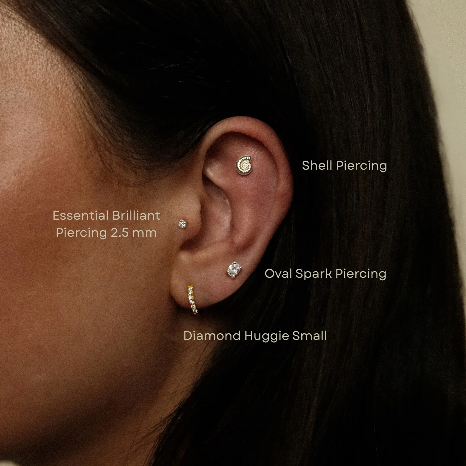 Silver Oval Spark Piercing - Image 3